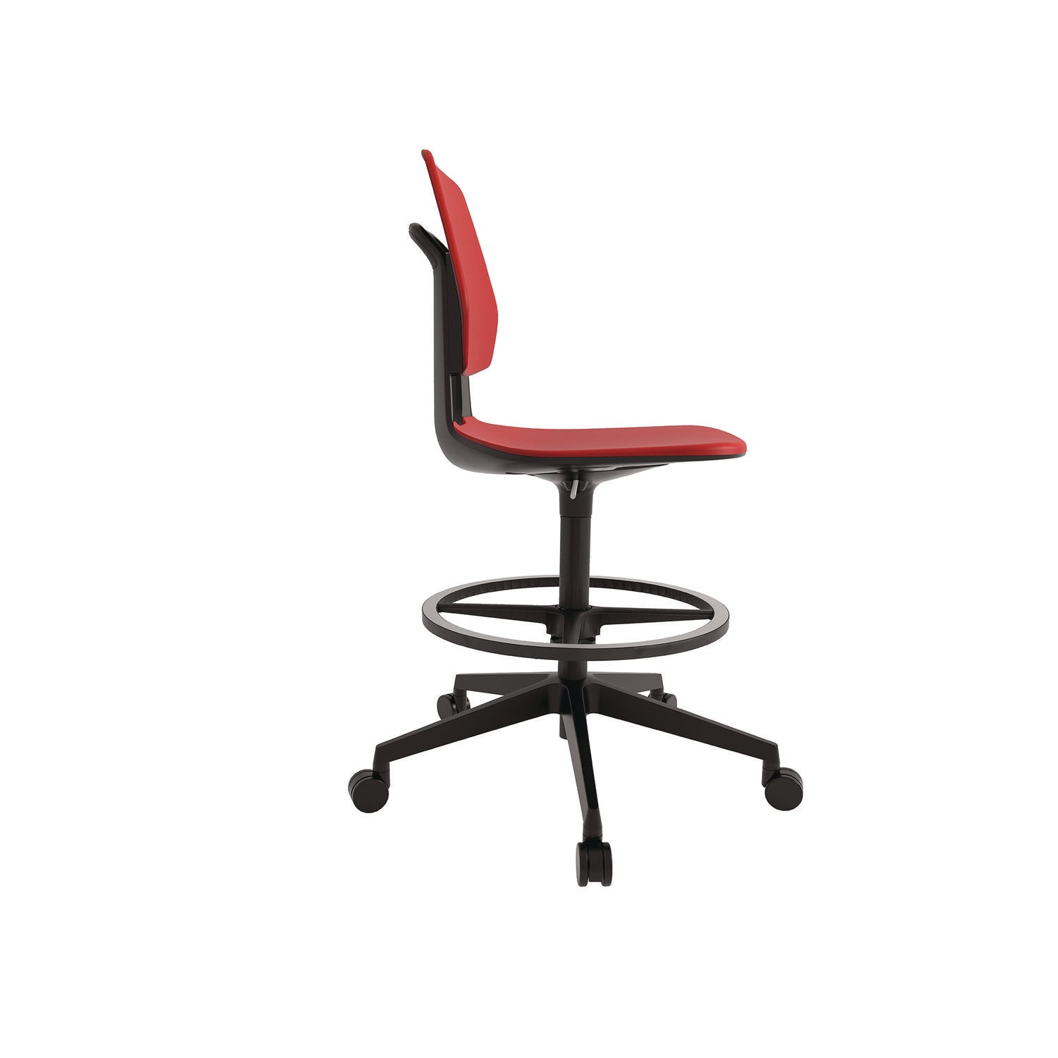 Safco® Commute Extended Height Task Chair, Supports Up to 275 lbs, 18.25" to 22.25" Seat Height, Red/Black