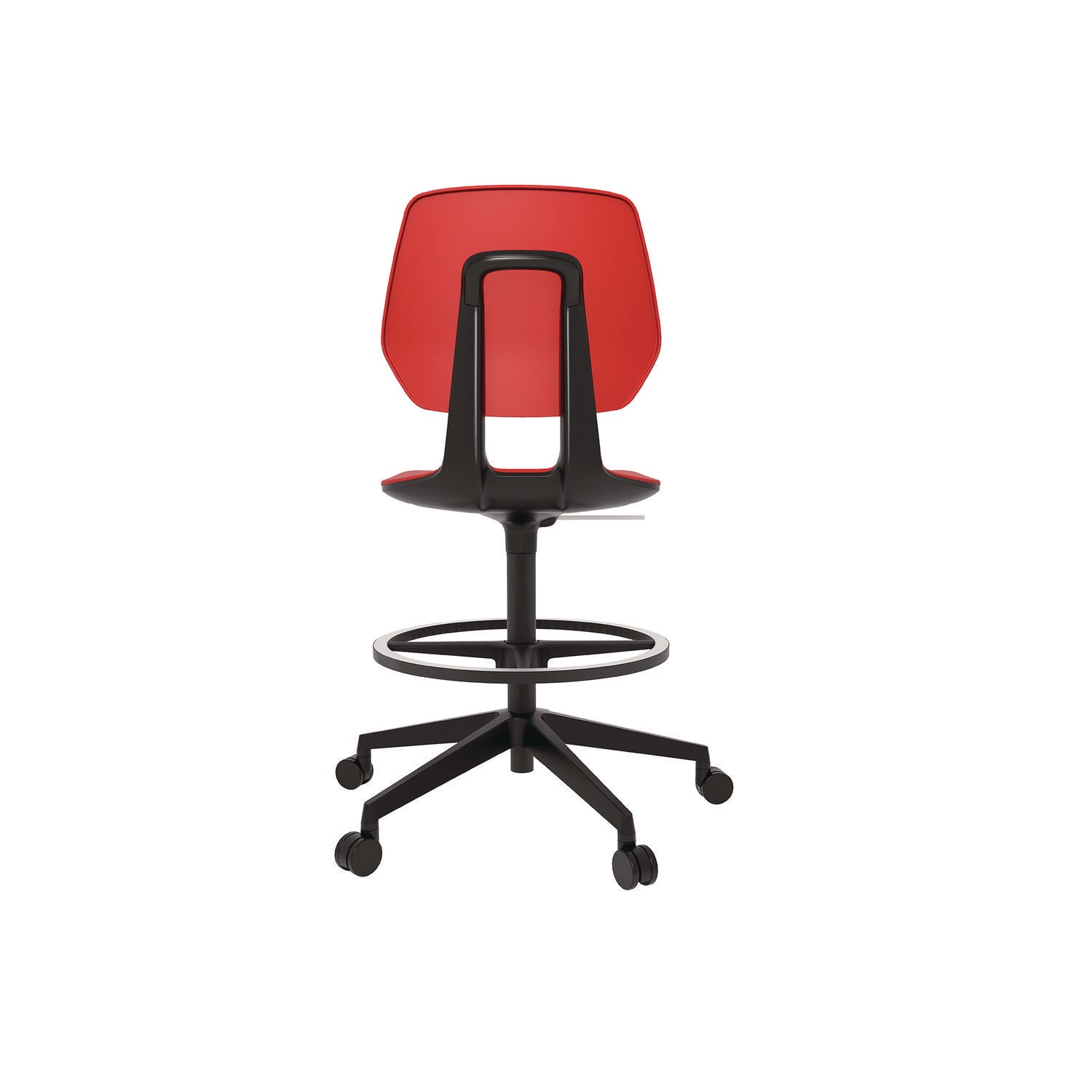 Safco® Commute Extended Height Task Chair, Supports Up to 275 lbs, 18.25" to 22.25" Seat Height, Red/Black