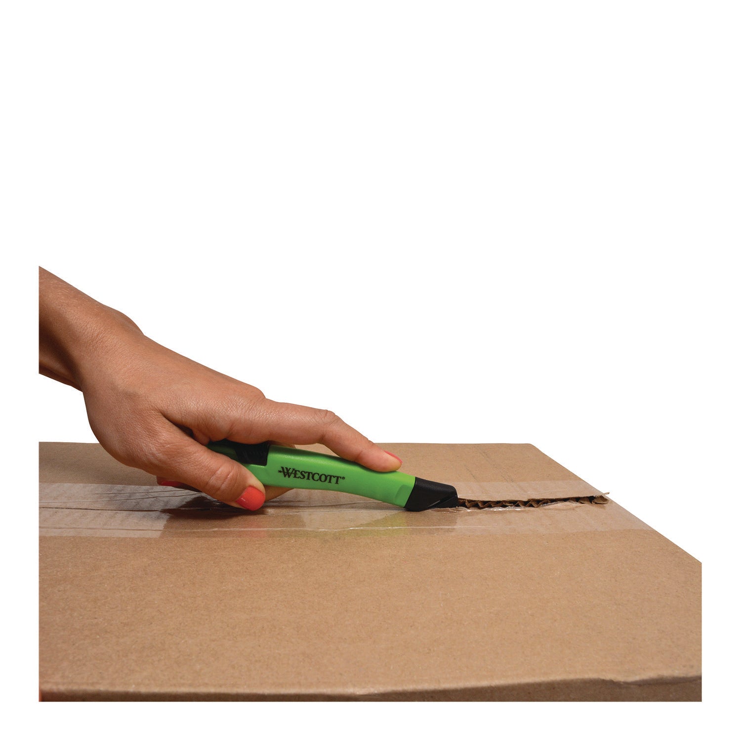 Safety Ceramic Blade Box Cutter, 0.5" Blade, 5.7" Plastic Handle, Green Westcott® Flipcost