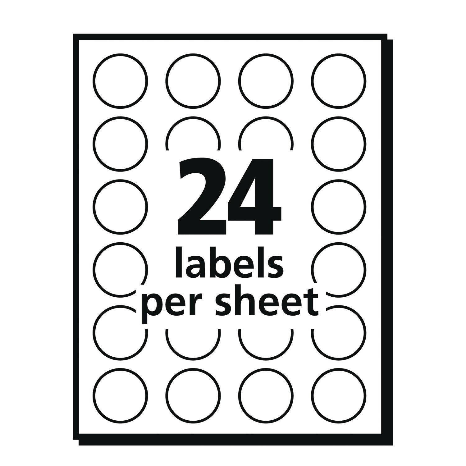 Avery® Printable Self-Adhesive Removable Color-Coding Labels, 0.75" dia, Green, 24/Sheet, 42 Sheets/Pack, (5463)