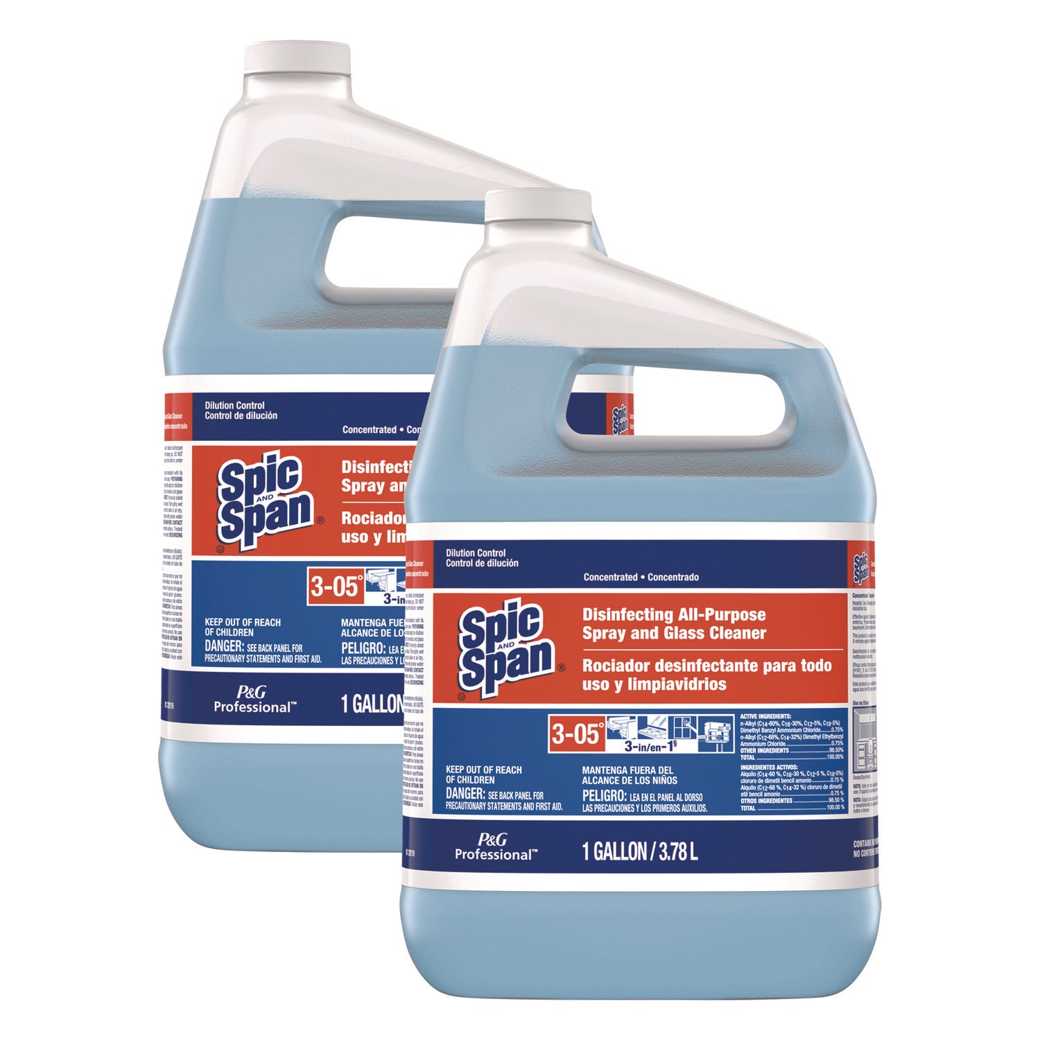 Disinfecting All-Purpose Spray and Glass Cleaner, Concentrated, 1 gal, 2/Carton