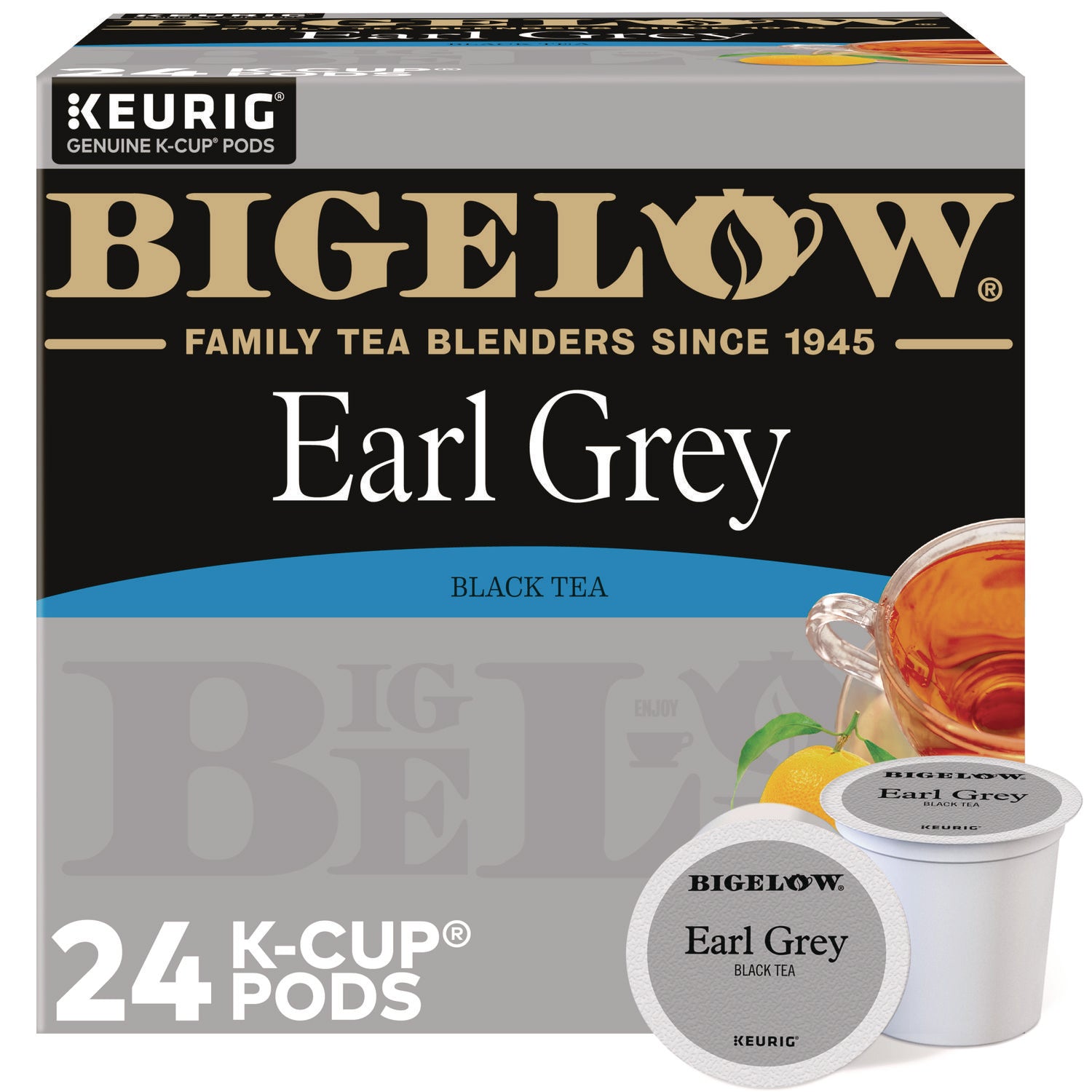 Bigelow® Earl Grey Tea K-Cup Pack, 24/Box, 4 Box/Carton