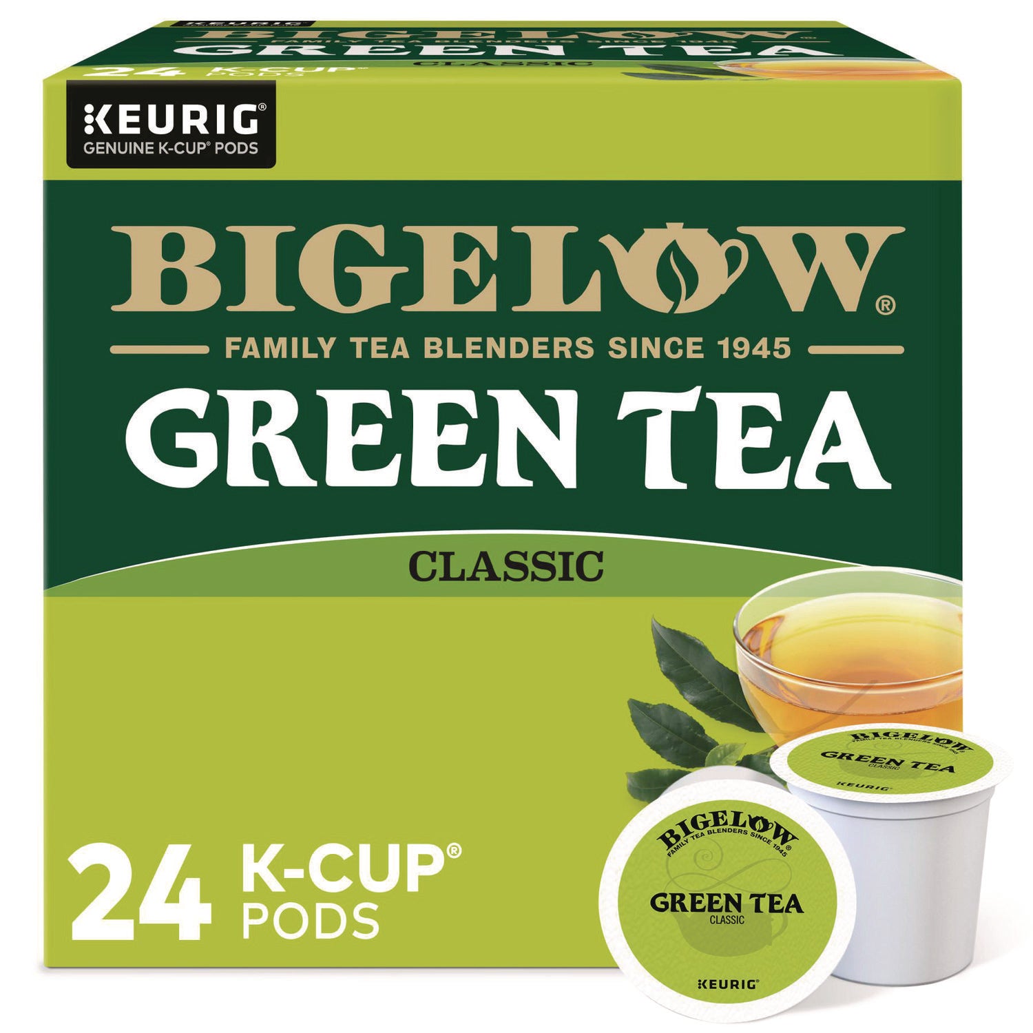 Bigelow® Green Tea K-Cup Pack, 24/Box, 4 Box/Carton