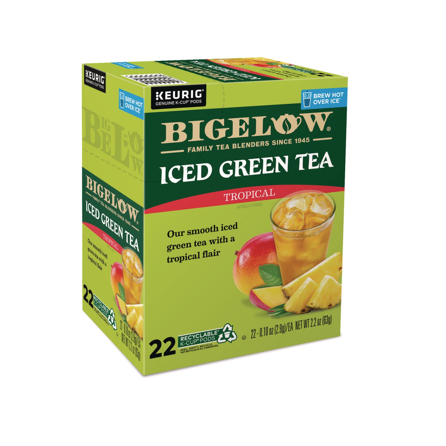 Bigelow® Tropical Iced Green Tea, K-Cup, 0.10 oz, 22/Box