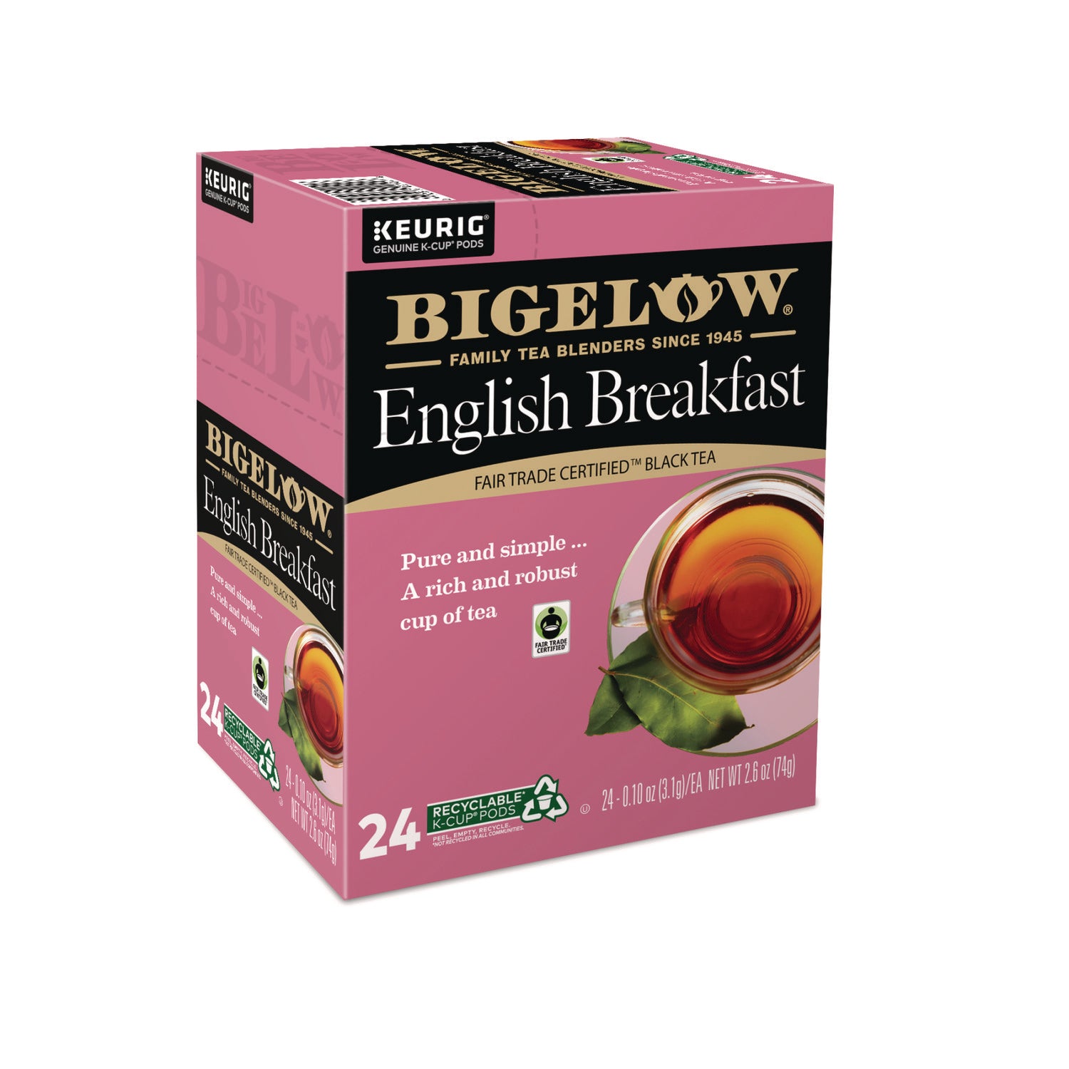 Bigelow® English Breakfast Tea K-Cups, 24/Box, 4 Box/Carton