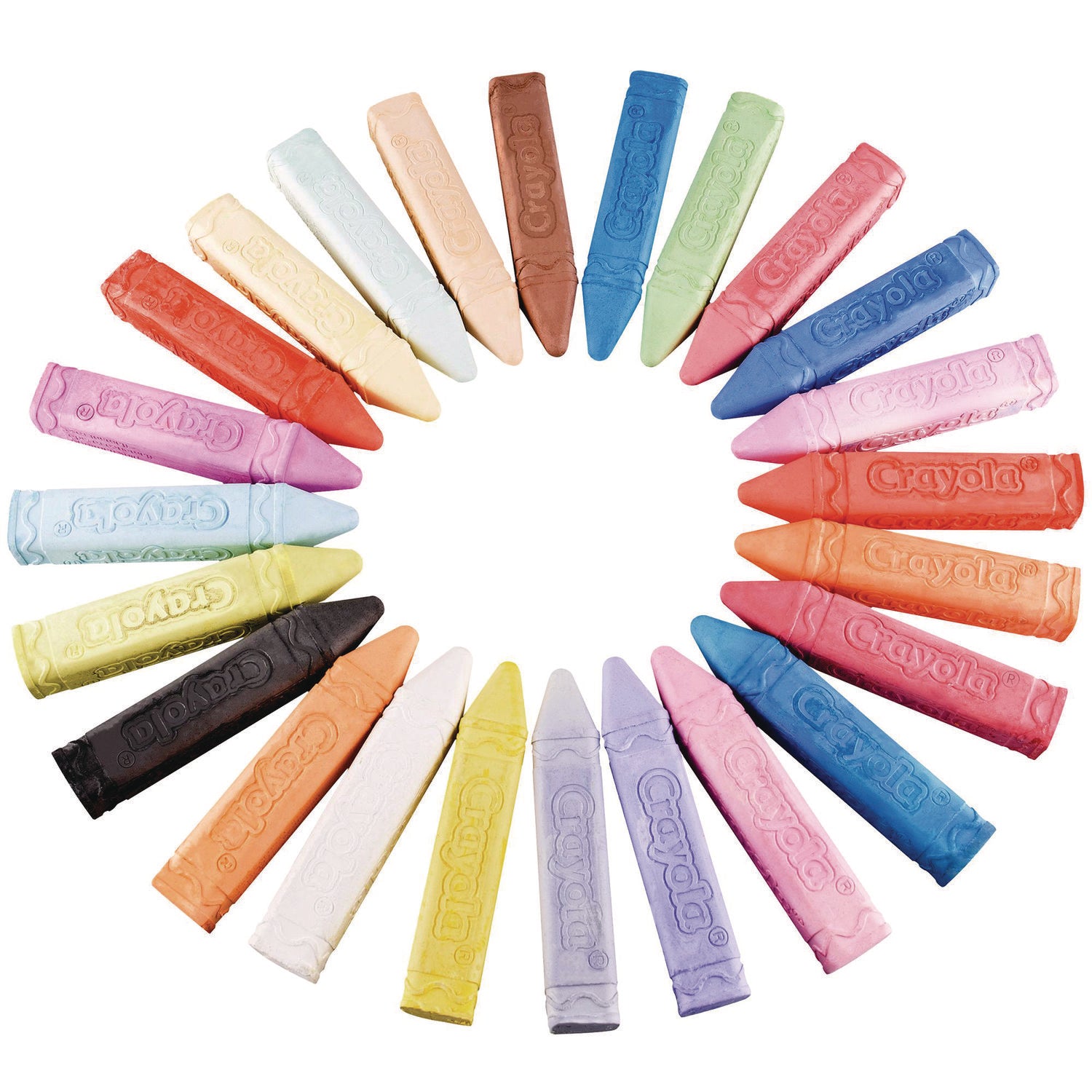 Washable Sidewalk Chalk, Tropical Colors, 4.25" x 0.75 Diameter, Assorted, 24 Sticks/Set Crayola® Flipcost