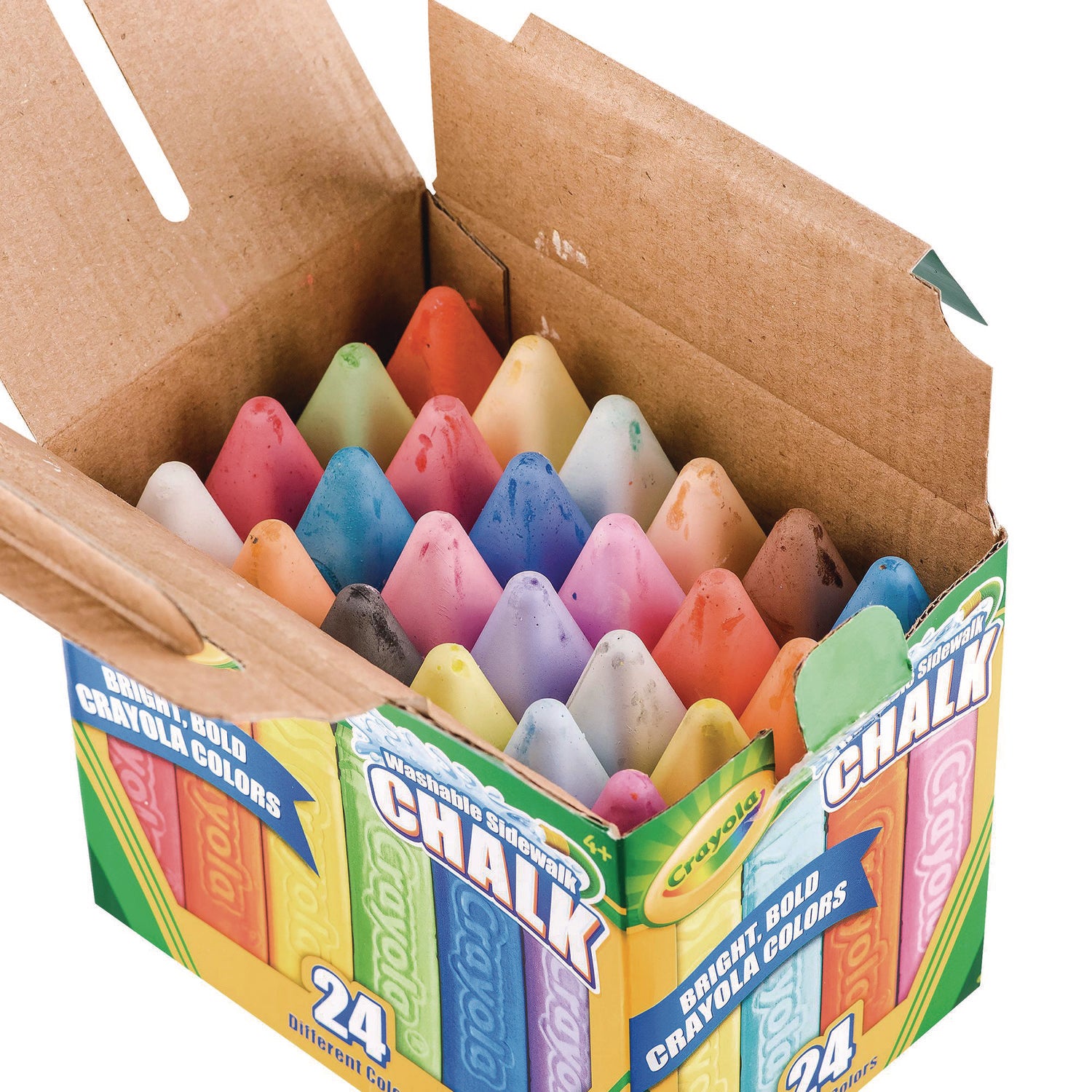 Washable Sidewalk Chalk, Tropical Colors, 4.25" x 0.75 Diameter, Assorted, 24 Sticks/Set Crayola® Flipcost