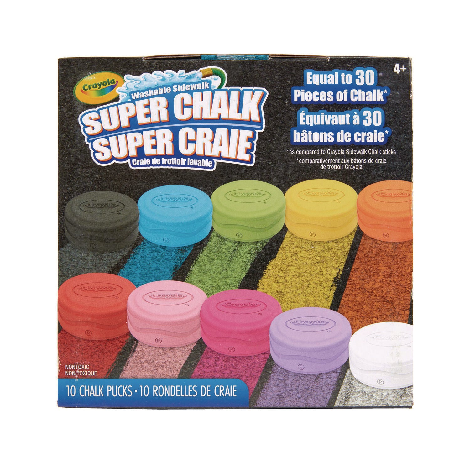 Super Chalk, 1" x 2.8" Diameter, 10 Assorted Colors, 10 Pucks/Box Crayola® Flipcost