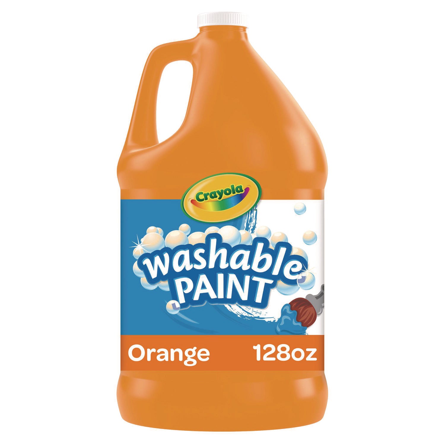 Washable Paint, Orange, 1 gal Bottle