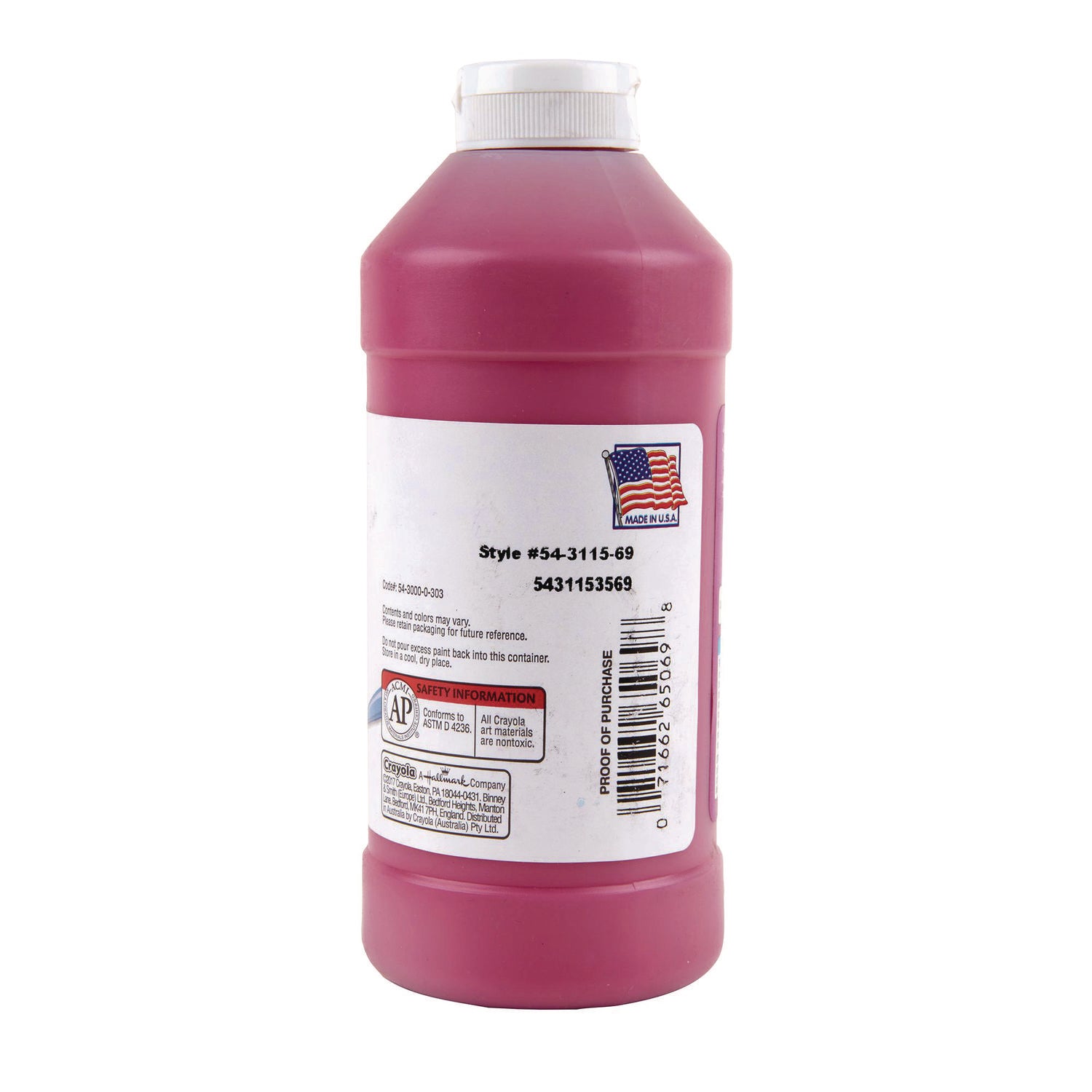 Crayola® Artista II Washable Tempera Paint, Magenta, 16 oz Bottle