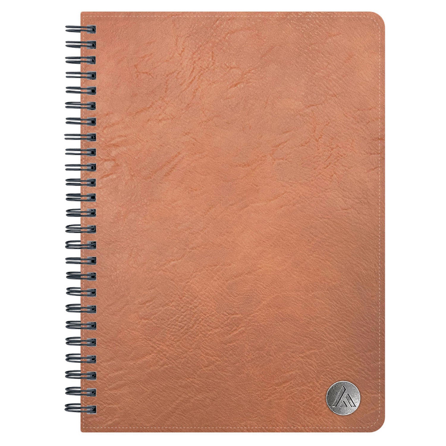 ASMBLD Faux Leather Wirebound Notebook, 1-Subject, Medium/College Rule, Tan Cover, (80) 8.5 x 5.75 Sheets Blue Sky® Flipcost