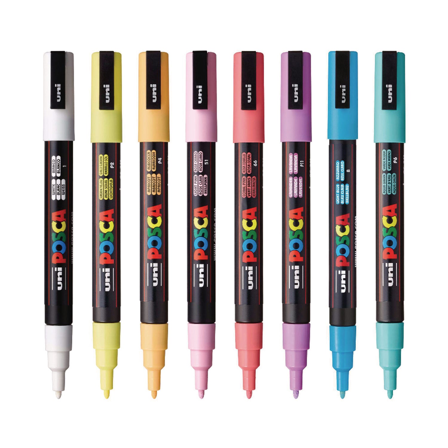 Water-Based Paint Markers, Fine Bullet Tip, 0.9 mm/1.3 mm, Assorted Colors, 8/Set POSCA™ Flipcost