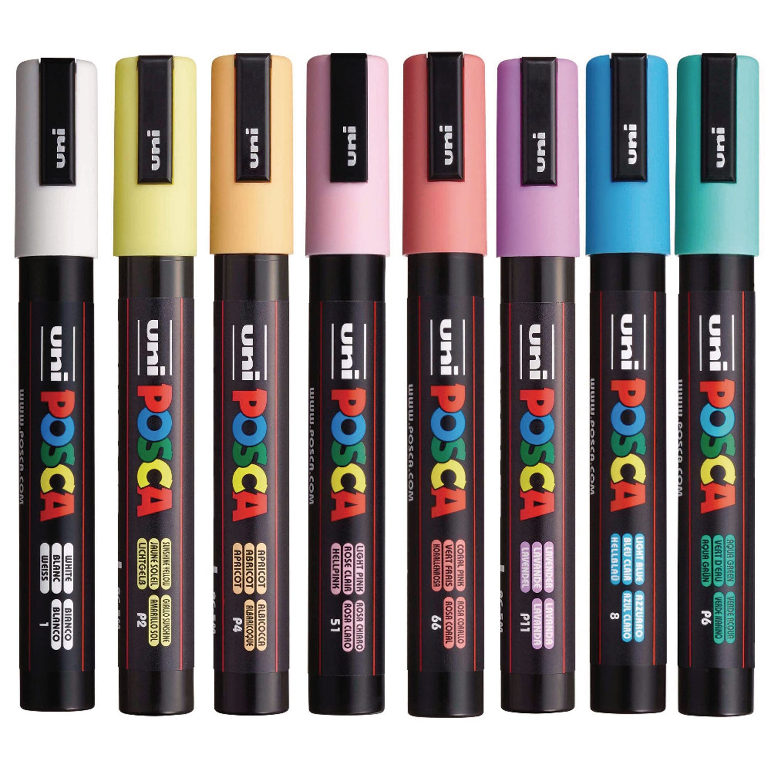 Water-Based Paint Markers, Medium Bullet Tip, 1.8 mm/2.5 mm, Assorted Colors, 8/Set POSCA™ Flipcost