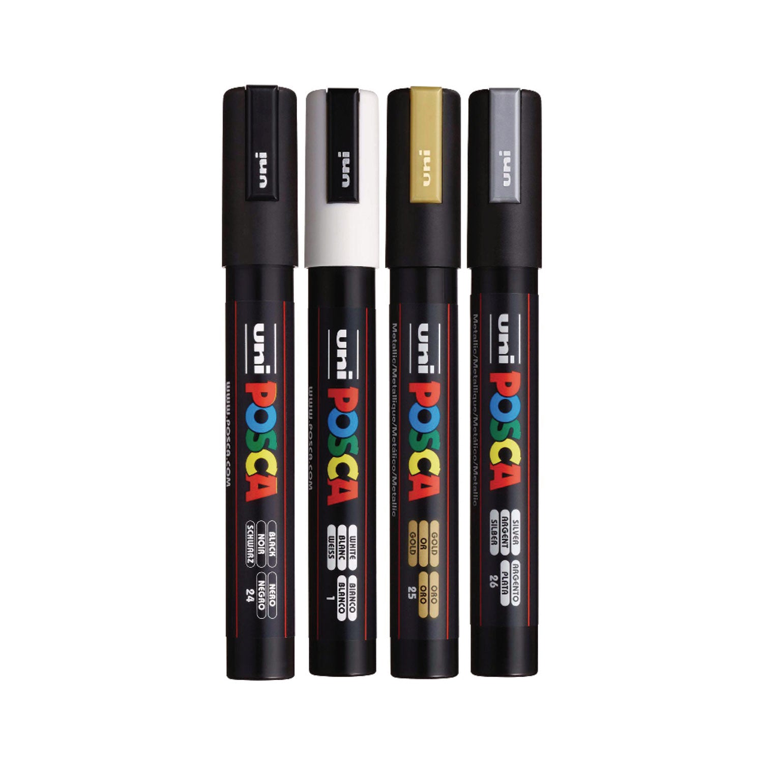 Water-Based Paint Markers, Medium Bullet Tip, Assorted Colors, 4/Set POSCA™ Flipcost