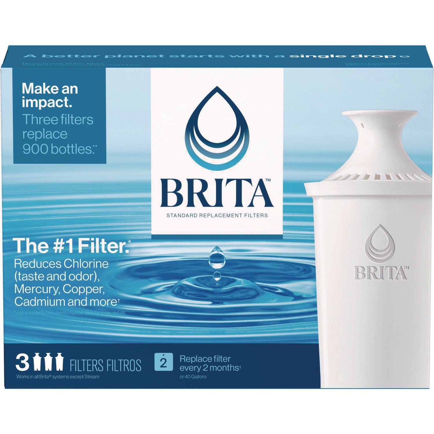 Brita® Water Filter Pitcher Advanced Replacement Filters, 3/Pack