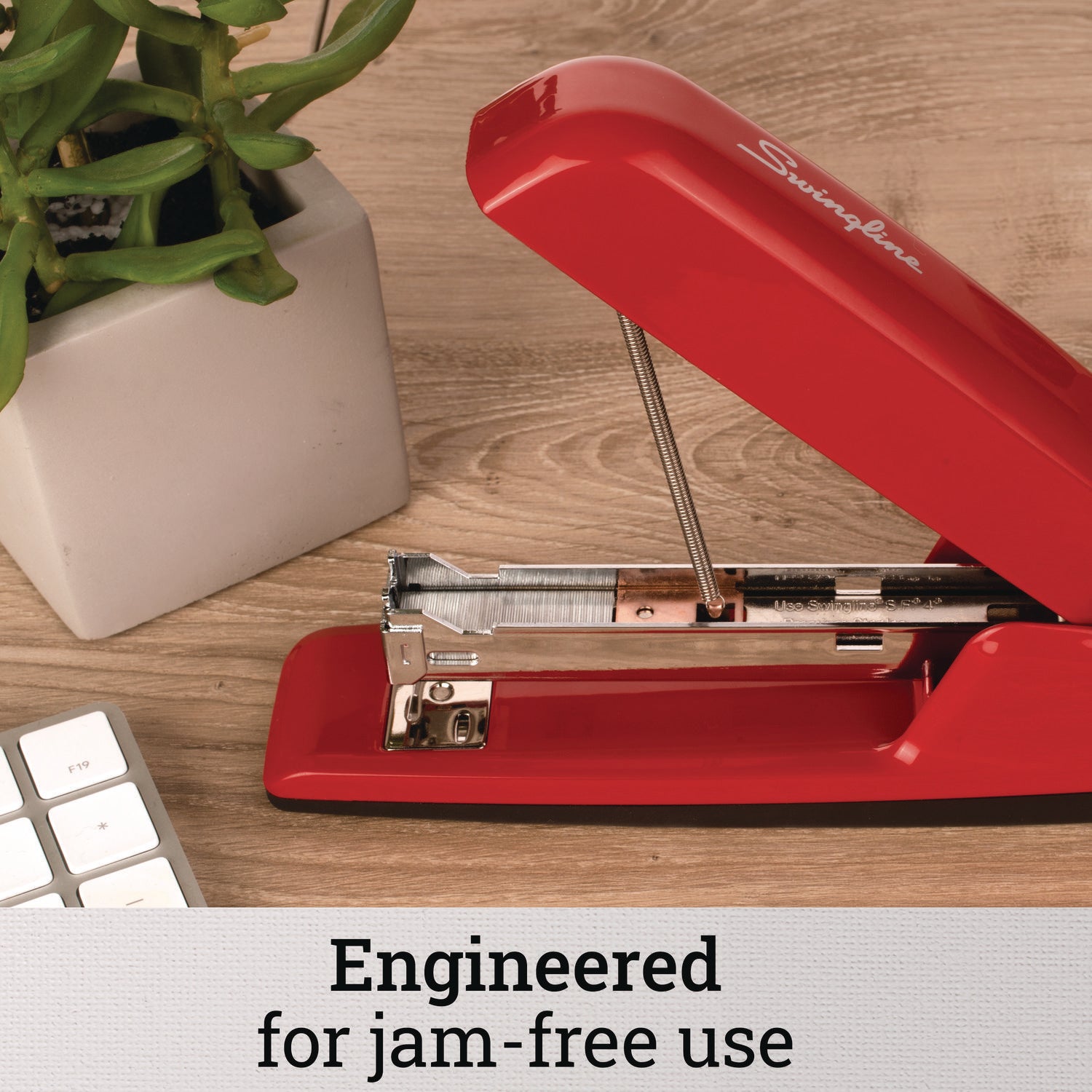 Swingline® 747 Business Full Strip Desk Stapler, 30-Sheet Capacity, Rio Red