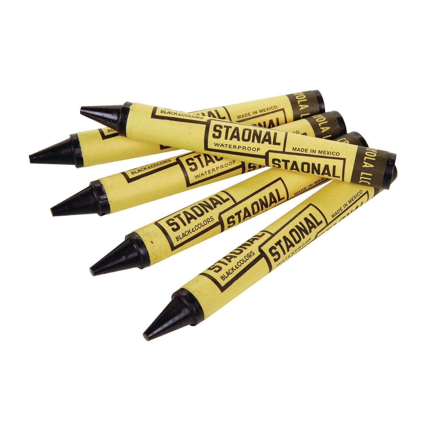 Crayola® Staonal Marking Crayons, Black, 8/Box