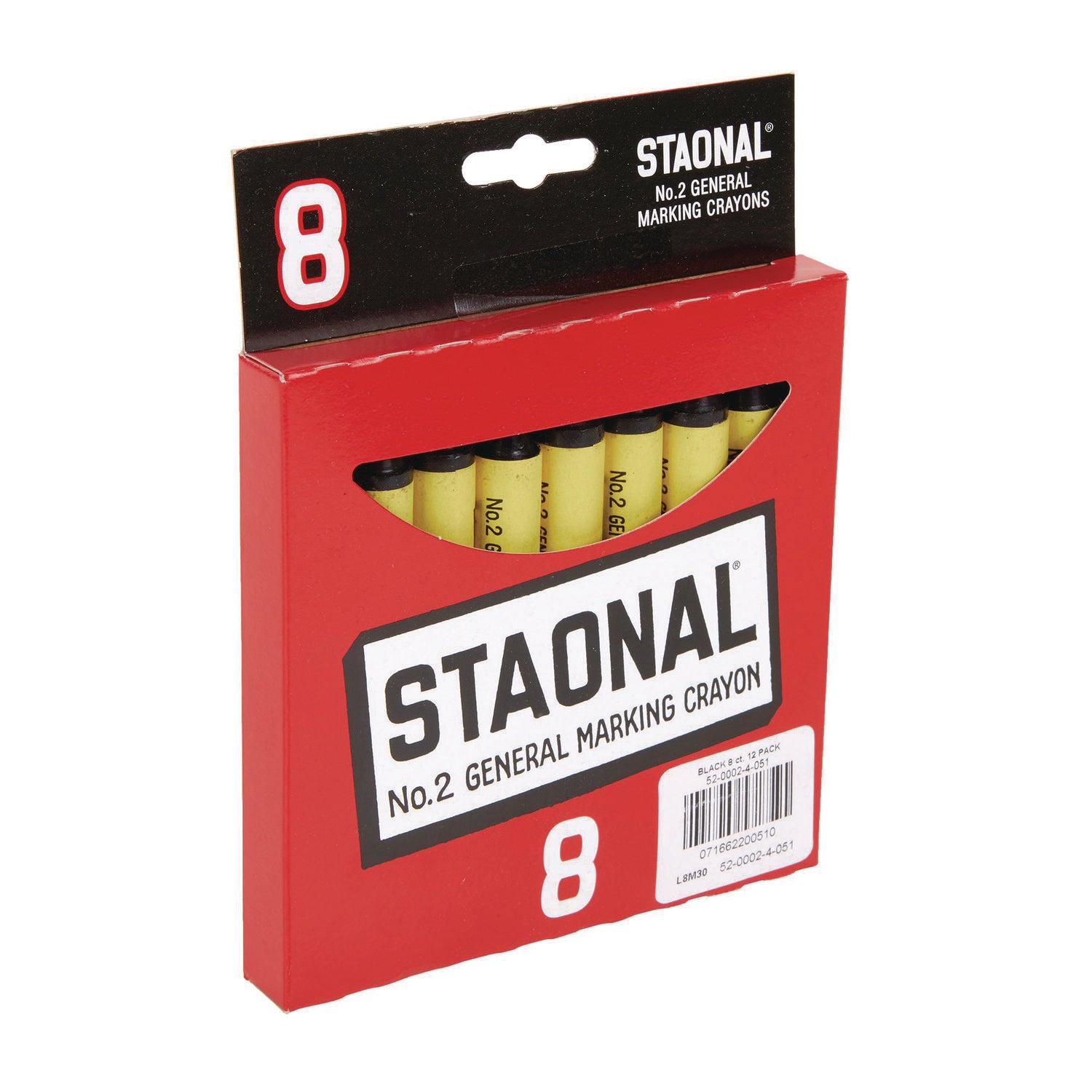 Crayola® Staonal Marking Crayons, Black, 8/Box