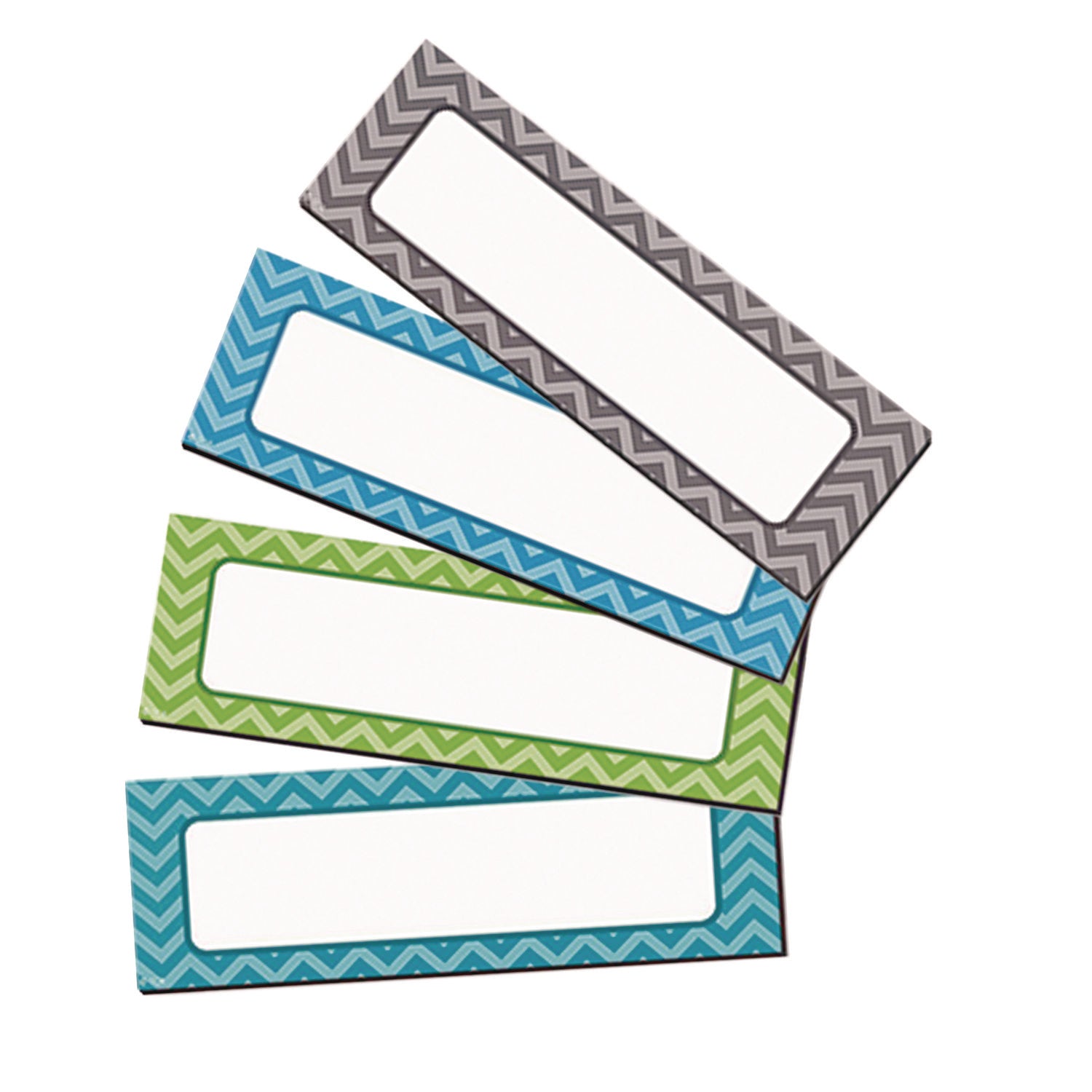 Teacher Created Resources Chevron Labels Magnetic Accents, 10 Assorted Colors, 4.75" x 1.5", 20/Pack