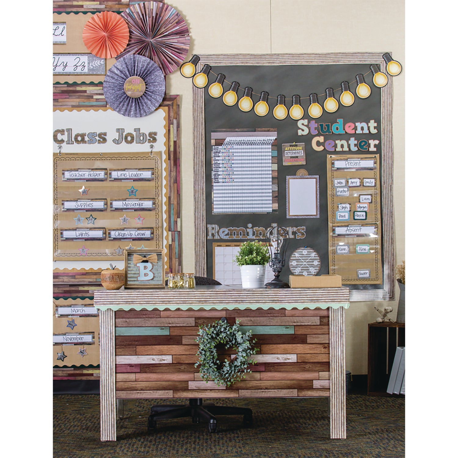 Teacher Created Resources Better Than Paper Bulletin Board Roll, 4 ft x 12 ft, Reclaimed Wood