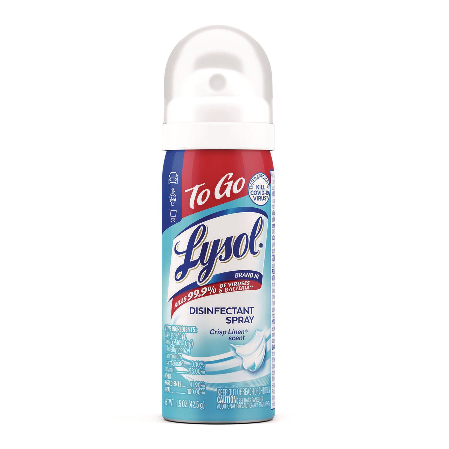 Disinfectant Spray To Go, Crisp Linen Scent, 1.5 oz Aerosol Spray, 12/Carton LYSOL® Brand Flipcost