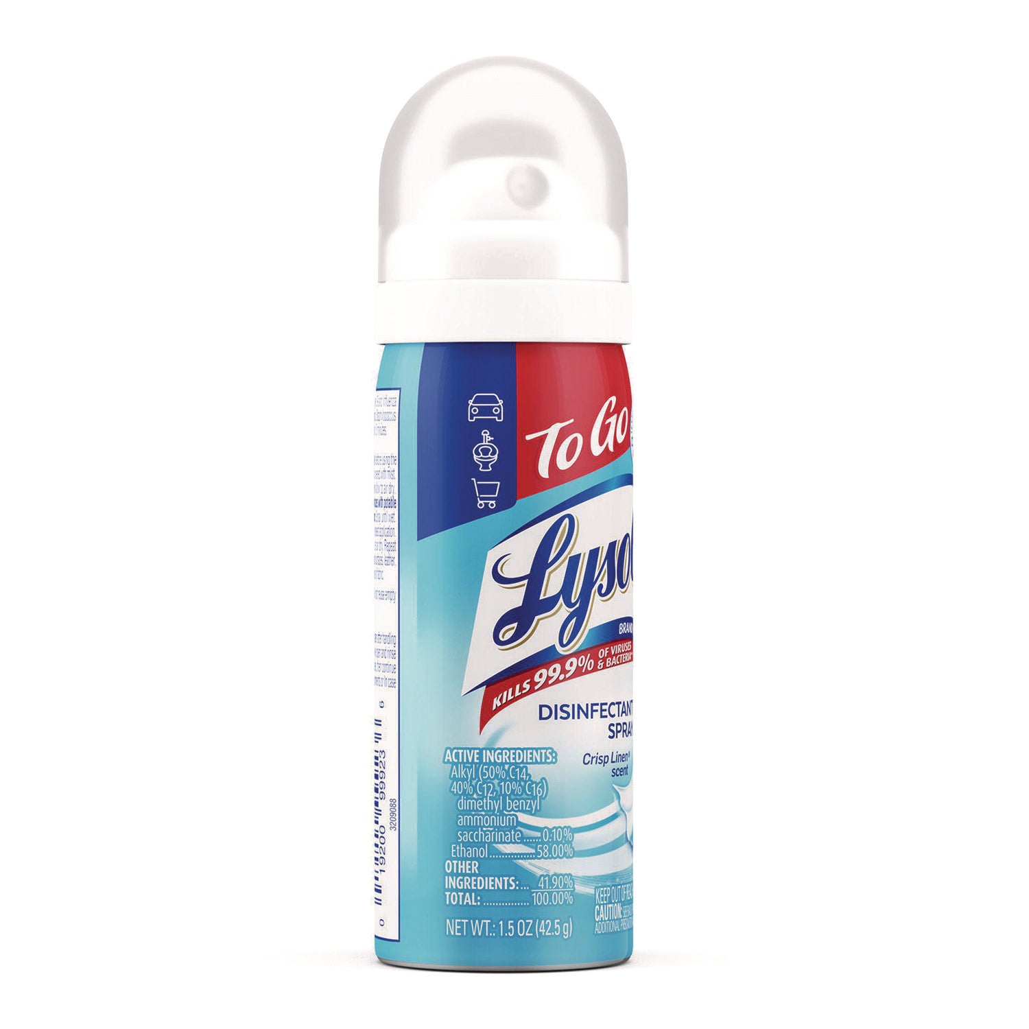 Disinfectant Spray To Go, Crisp Linen Scent, 1.5 oz Aerosol Spray, 12/Carton LYSOL® Brand Flipcost