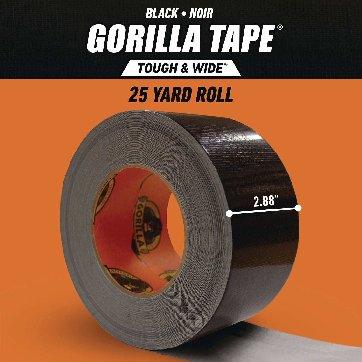 Gorilla Tape, 3" Core, 2.88" x 25 yds, Black Gorilla® Flipcost