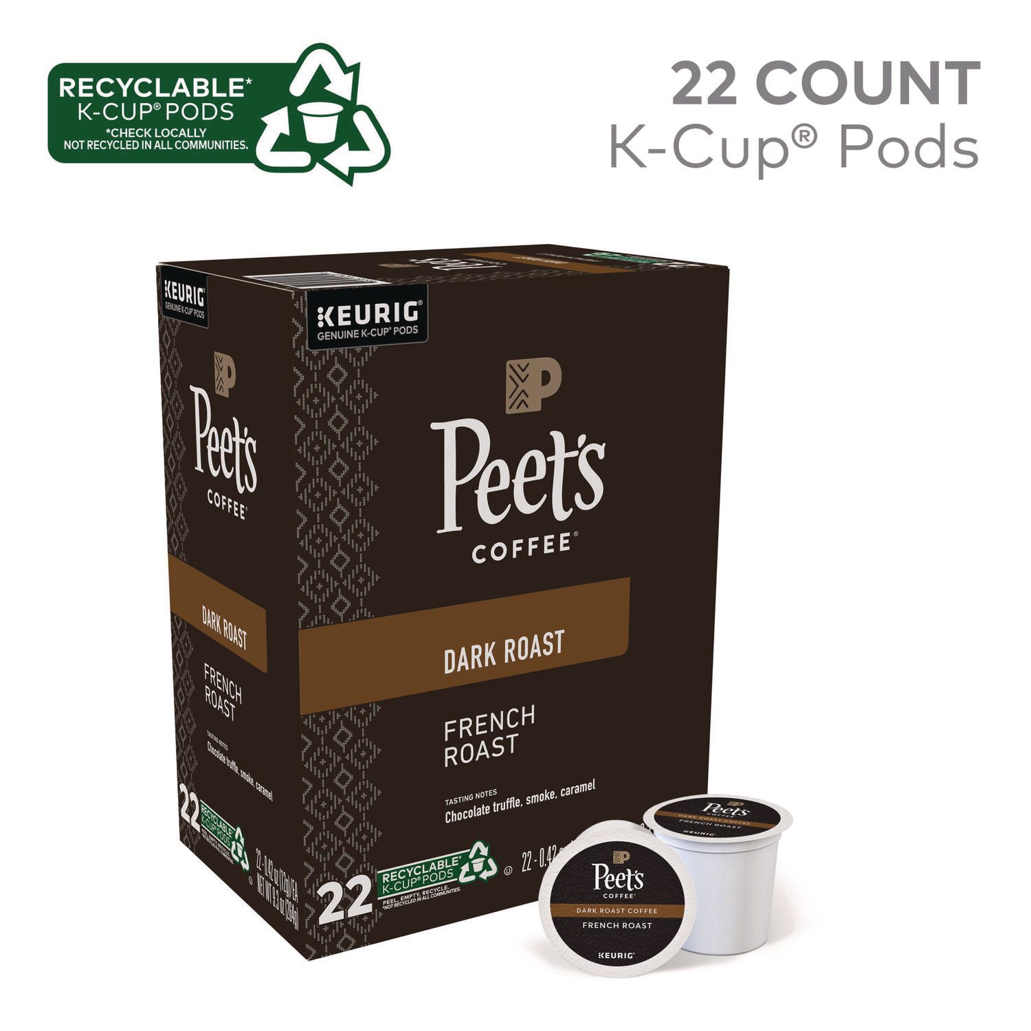 Peet's Coffee & Tea® French Roast Coffee K-Cups, 22/Box