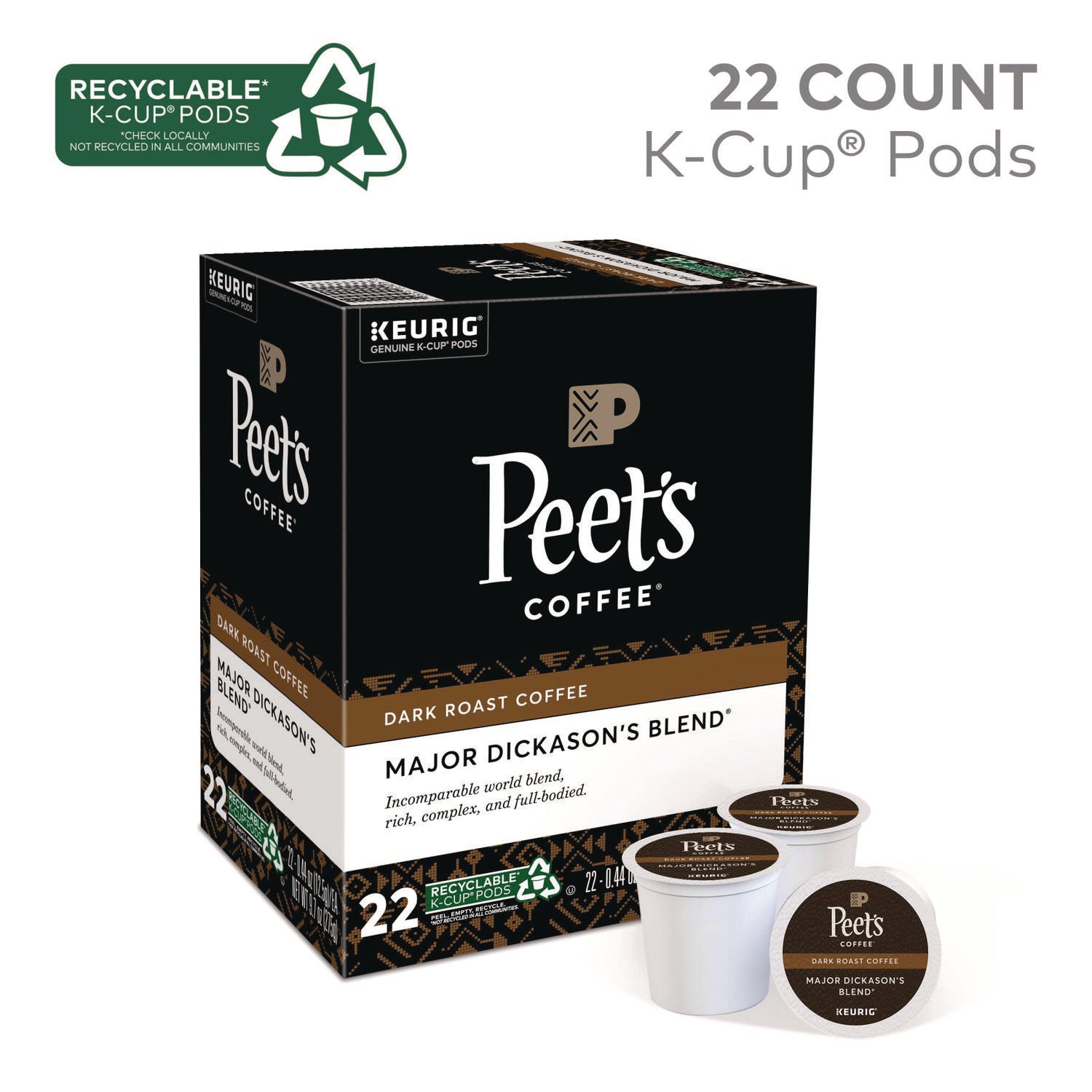 Peet's Coffee & Tea® Major Dickason's Blend K-Cups, 22/Box