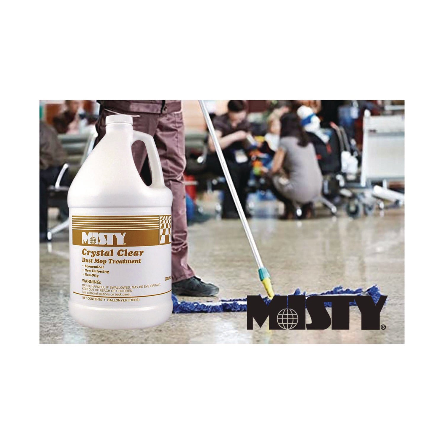 Misty® Crystal Clear Dust Mop Treatment, Slightly Fruity Scent, 1 gal Bottle