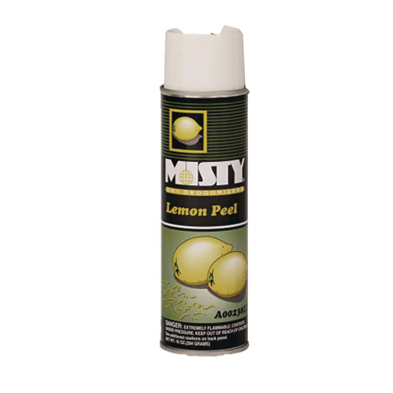 Misty® Handheld Air Deodorizer, Lemon Peel, 10 oz Aerosol Spray, 12/Carton