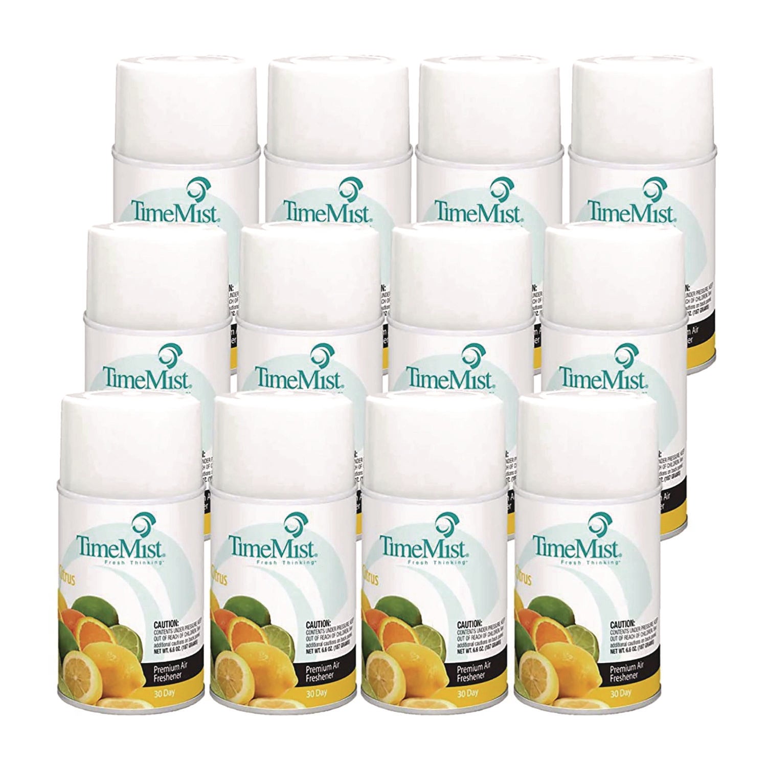 Premium Metered Air Freshener Refill, Citrus, 6.6 oz Aerosol Spray, 12/Carton