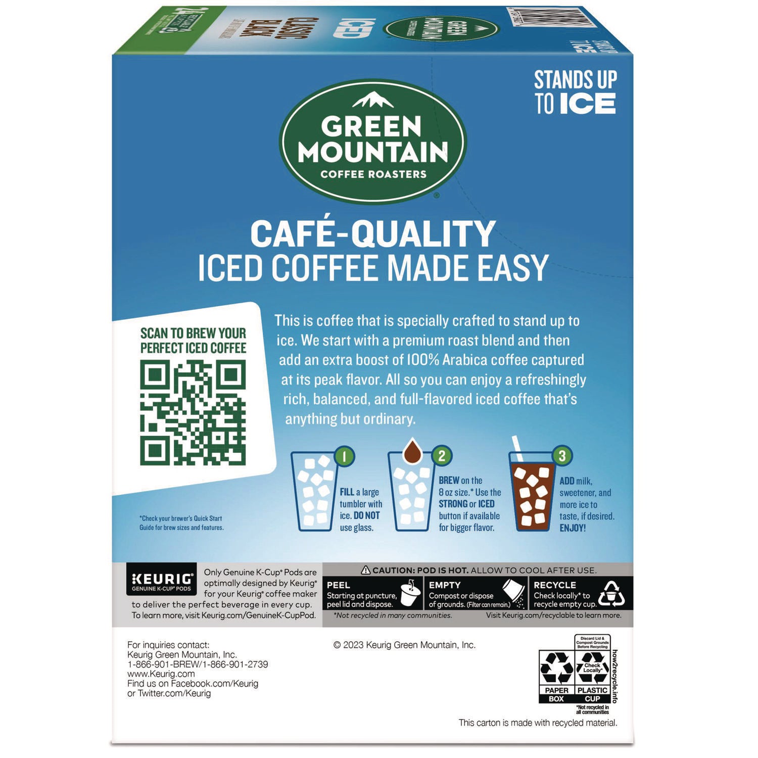 Green Mountain Coffee® Classic Black Brew Over Ice Coffee K-Cups, 24/Box