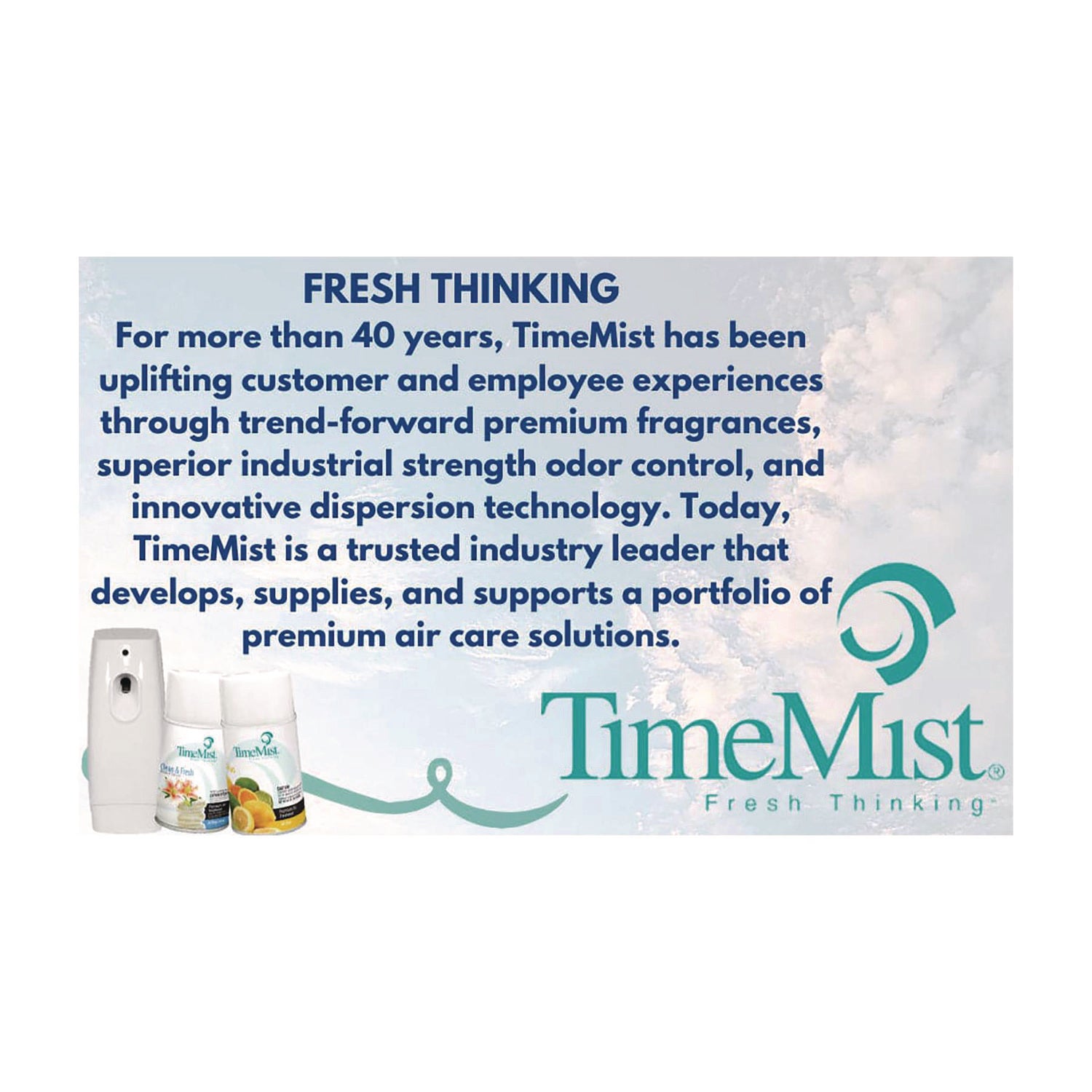 TimeMist® Premium Metered Air Freshener Refill, Clean N Fresh, 7.1 oz Aerosol Spray, 12/Carton