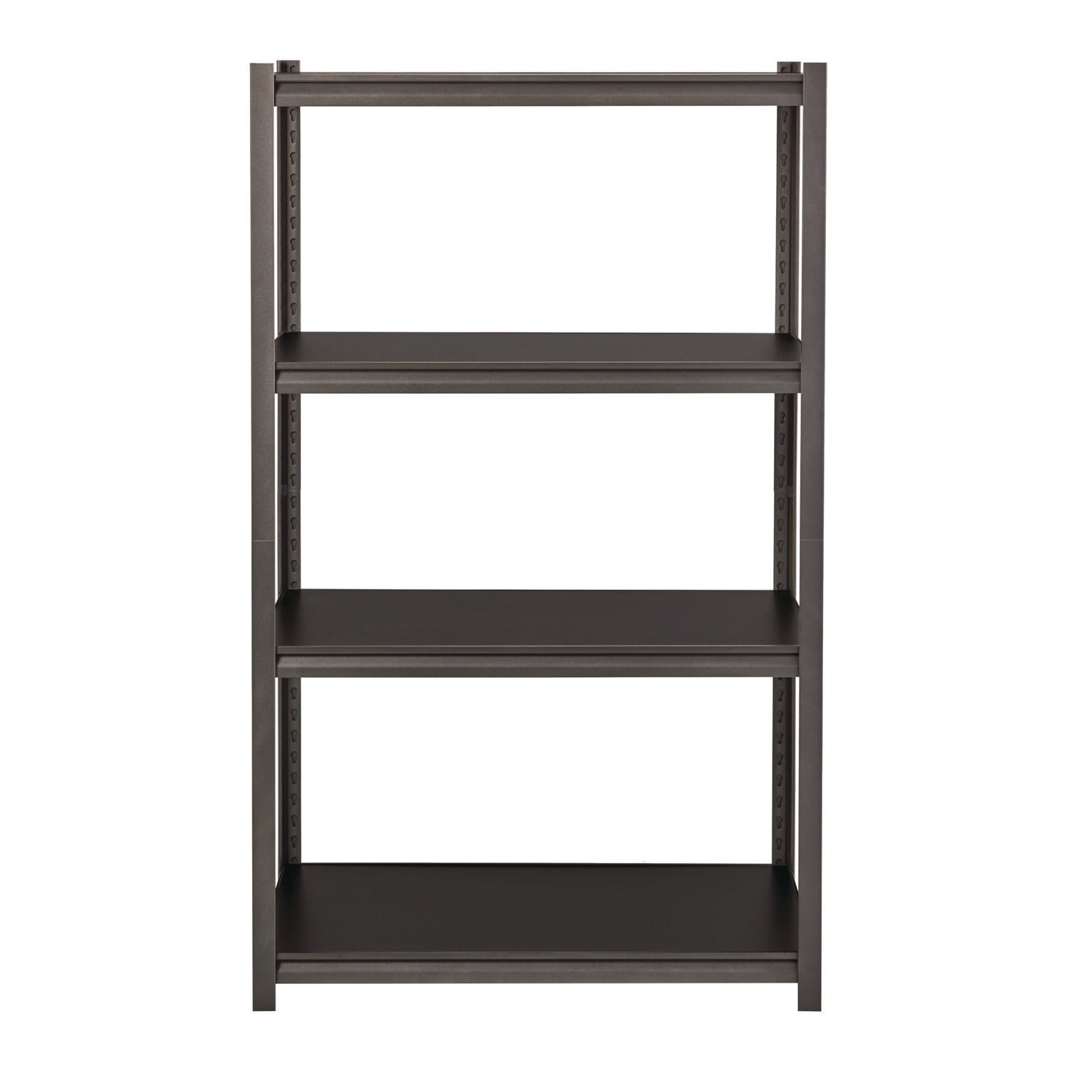 Steel Shelving Unit with Laminate Shelves, Four-Shelf, 36w x 18d x 60h, Steel, Black/Gun Metal Gray Alera® Flipcost