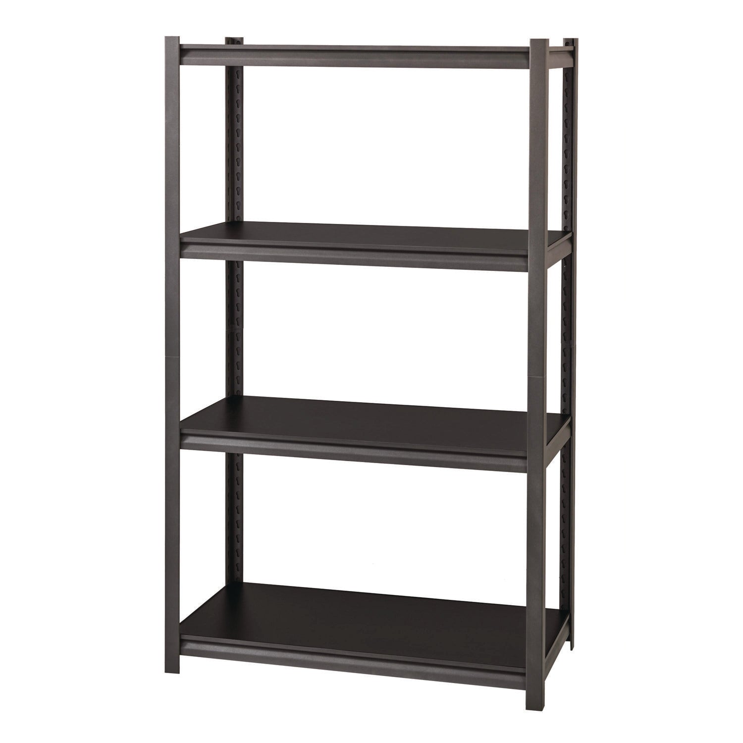 Steel Shelving Unit with Laminate Shelves, Four-Shelf, 36w x 18d x 60h, Steel, Black/Gun Metal Gray Alera® Flipcost