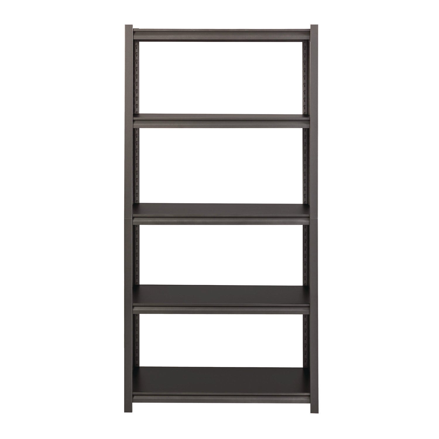 Steel Shelving Unit with Laminate Shelves, Five-Shelf, 36w x 18d x 72h, Steel, Black/Gun Metal Gray Alera® Flipcost