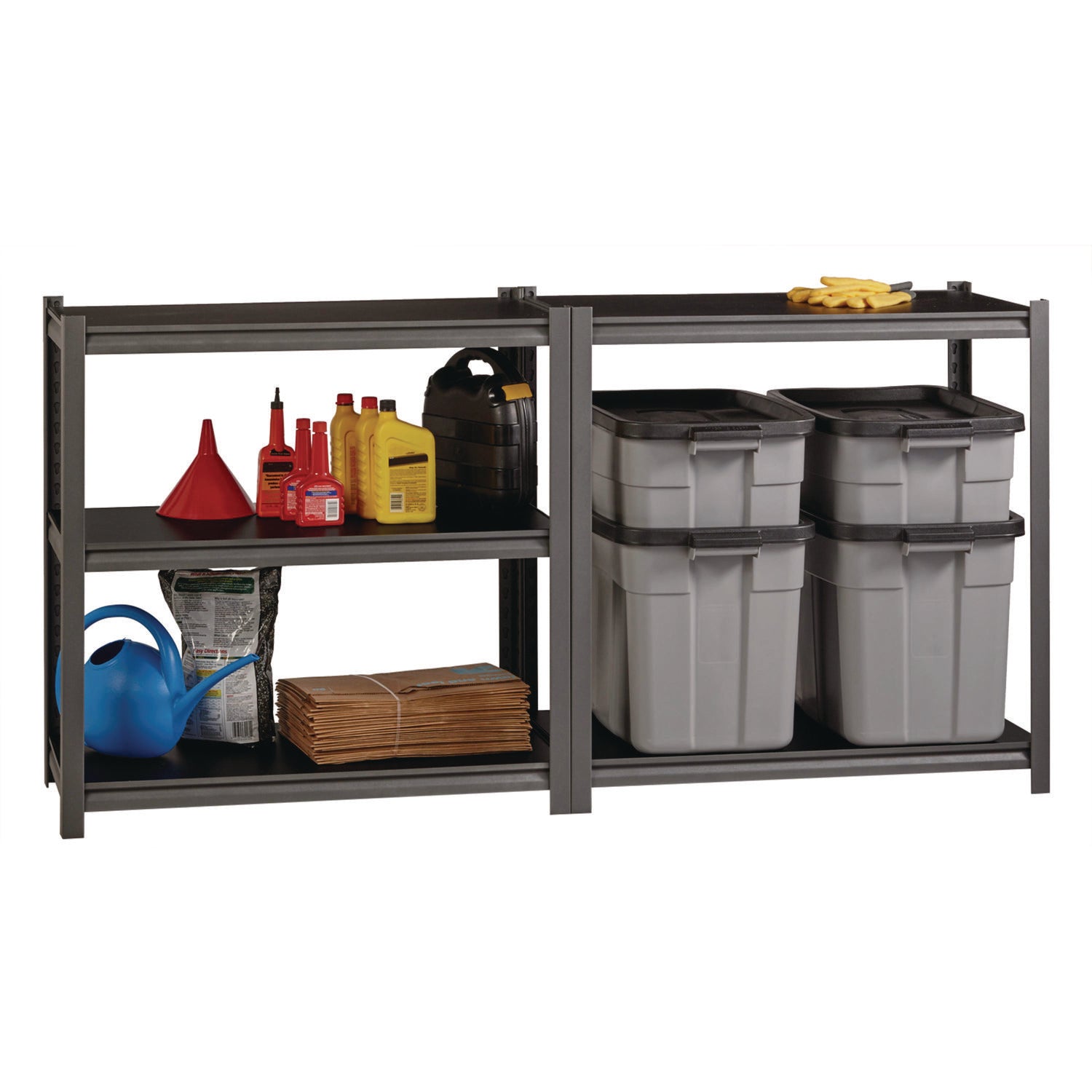 Steel Shelving Unit with Laminate Shelves, Five-Shelf, 36w x 18d x 72h, Steel, Black/Gun Metal Gray Alera® Flipcost