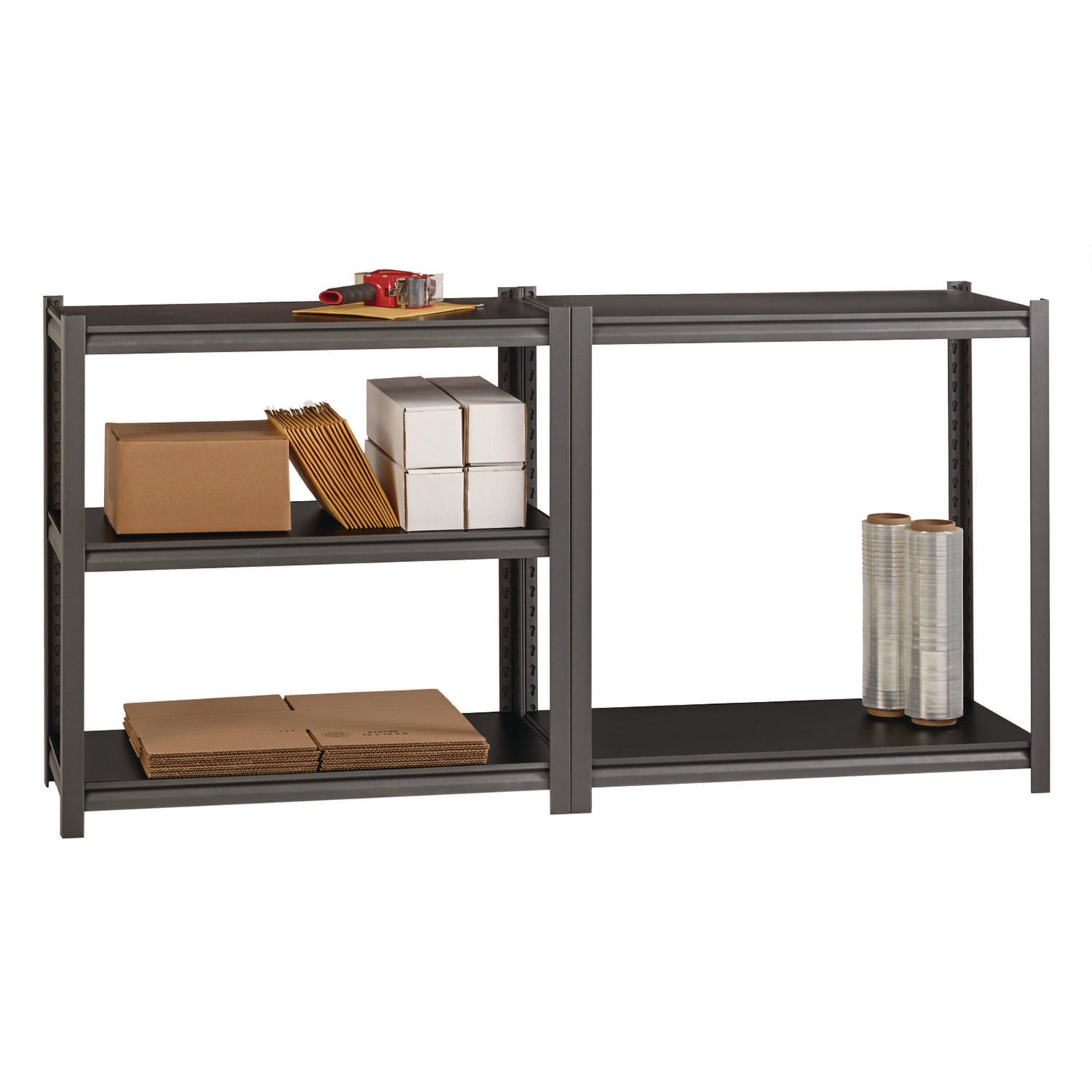 Steel Shelving Unit with Laminate Shelves, Five-Shelf, 36w x 18d x 72h, Steel, Black/Gun Metal Gray Alera® Flipcost