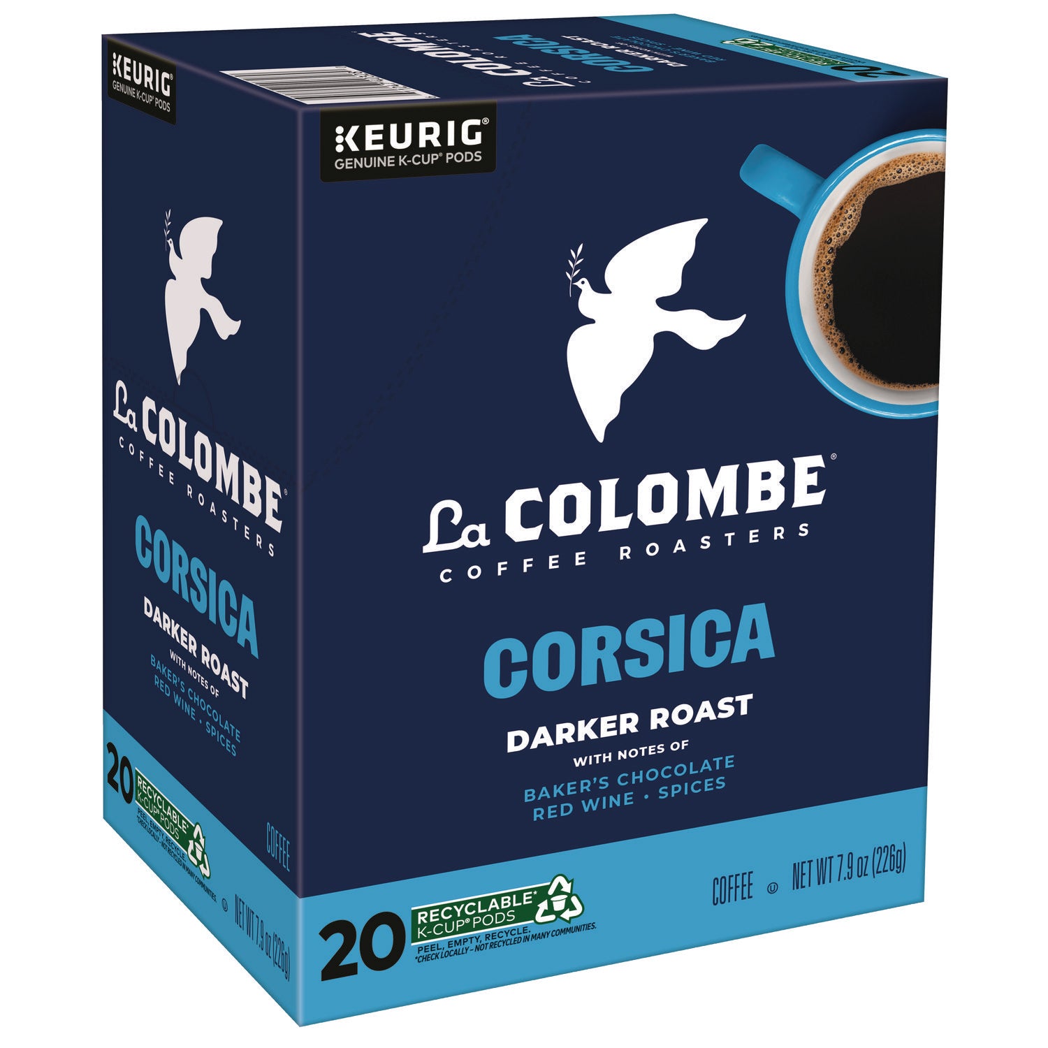 Coffee K-Cup Pods, Corsica Dark Roast, 20/Box