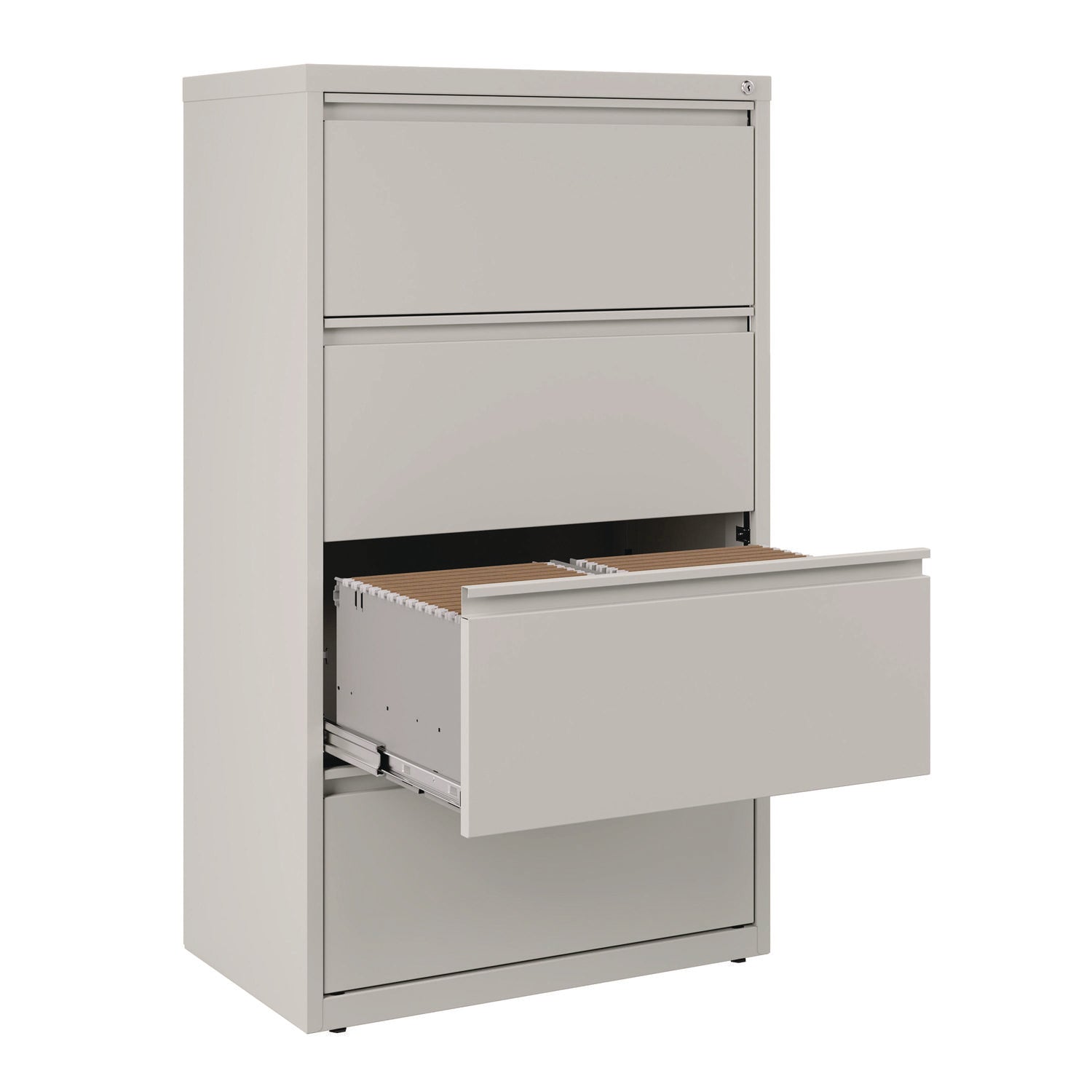 Lateral File, 4 Legal/Letter-Size File Drawers, Light Gray, 30" x 18.62" x 52.5" Alera® Flipcost