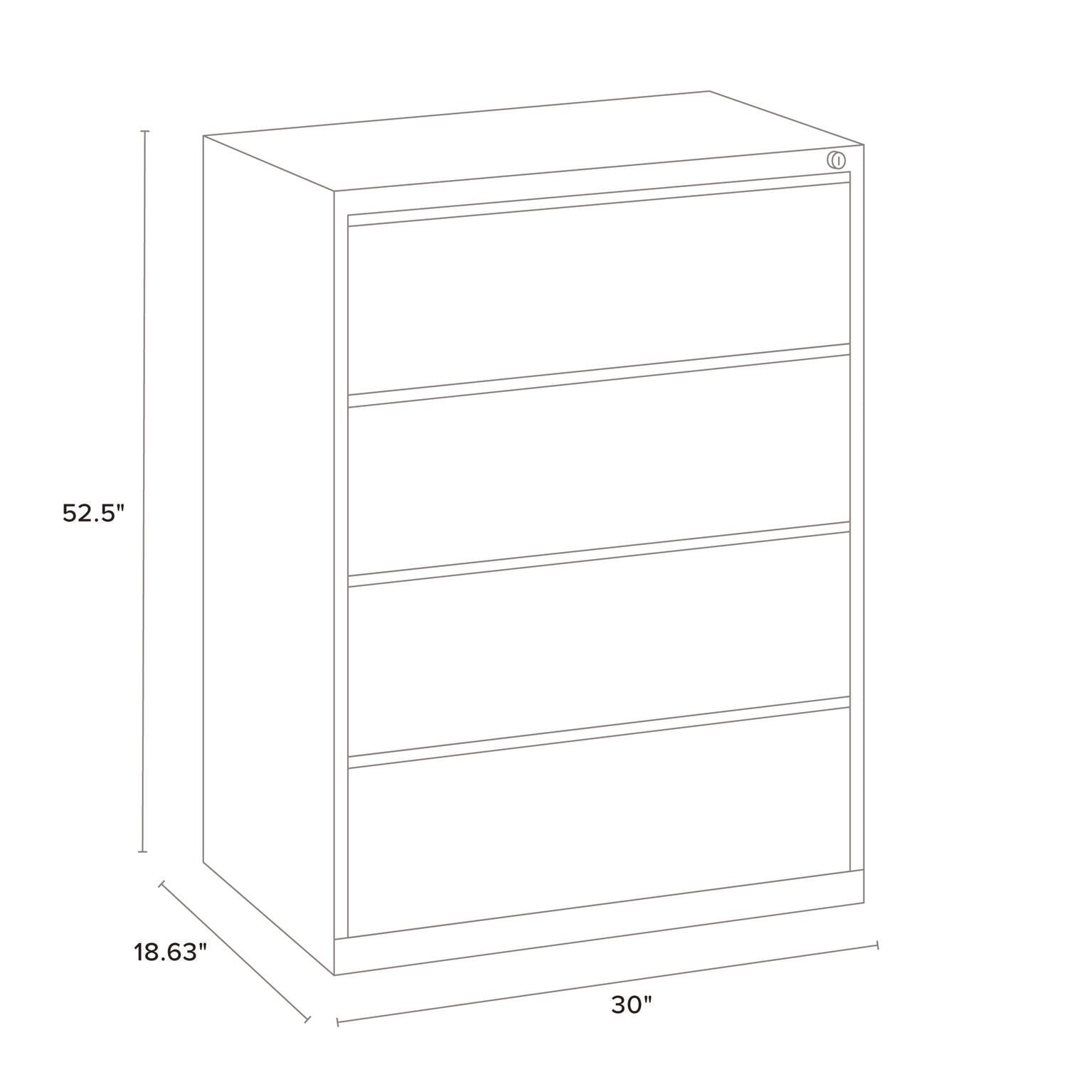 Lateral File, 4 Legal/Letter-Size File Drawers, Light Gray, 30" x 18.62" x 52.5" Alera® Flipcost