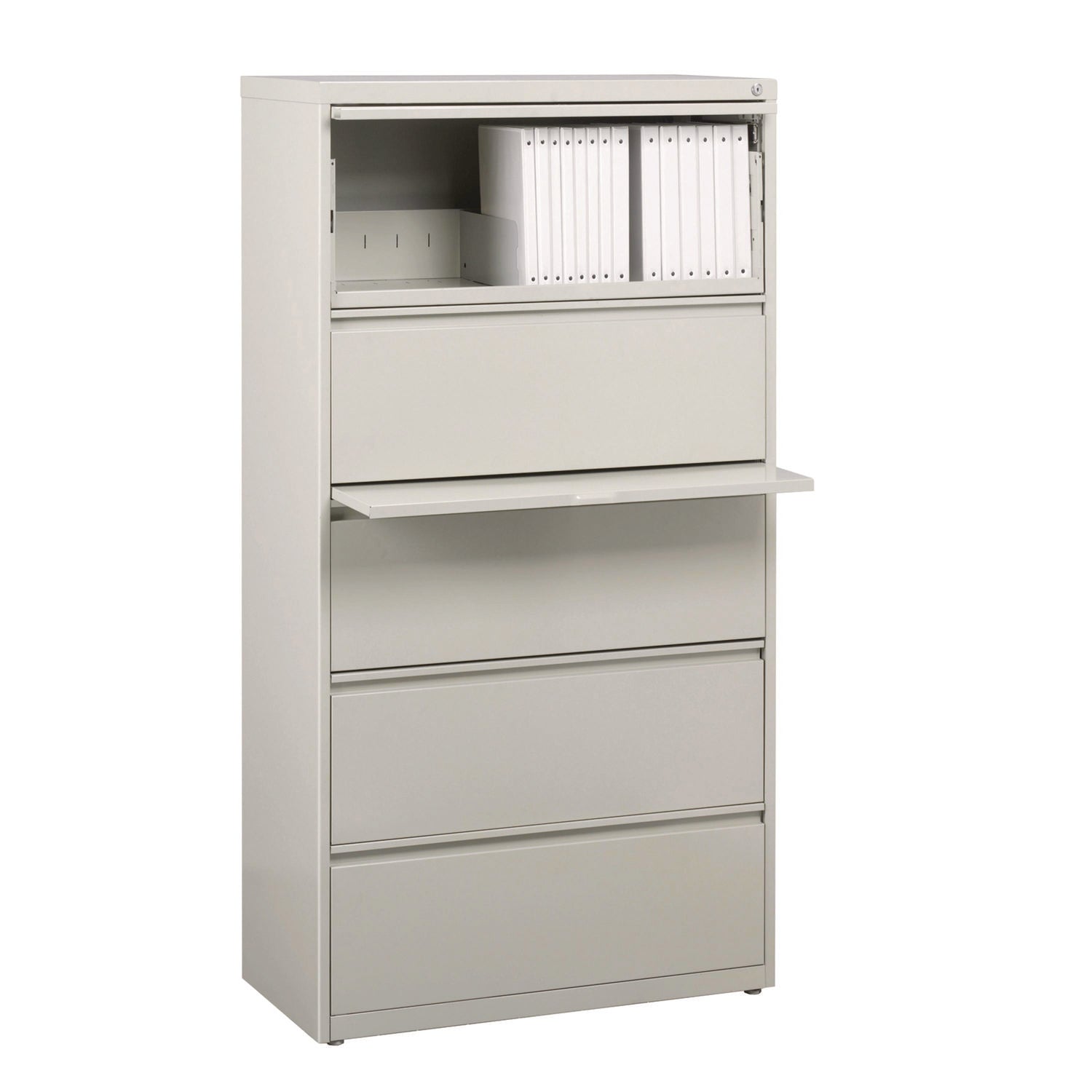 Lateral File, 5 Legal/Letter-Size File Drawers, Light Gray, 30" x 18.62" x 67.62" Alera® Flipcost