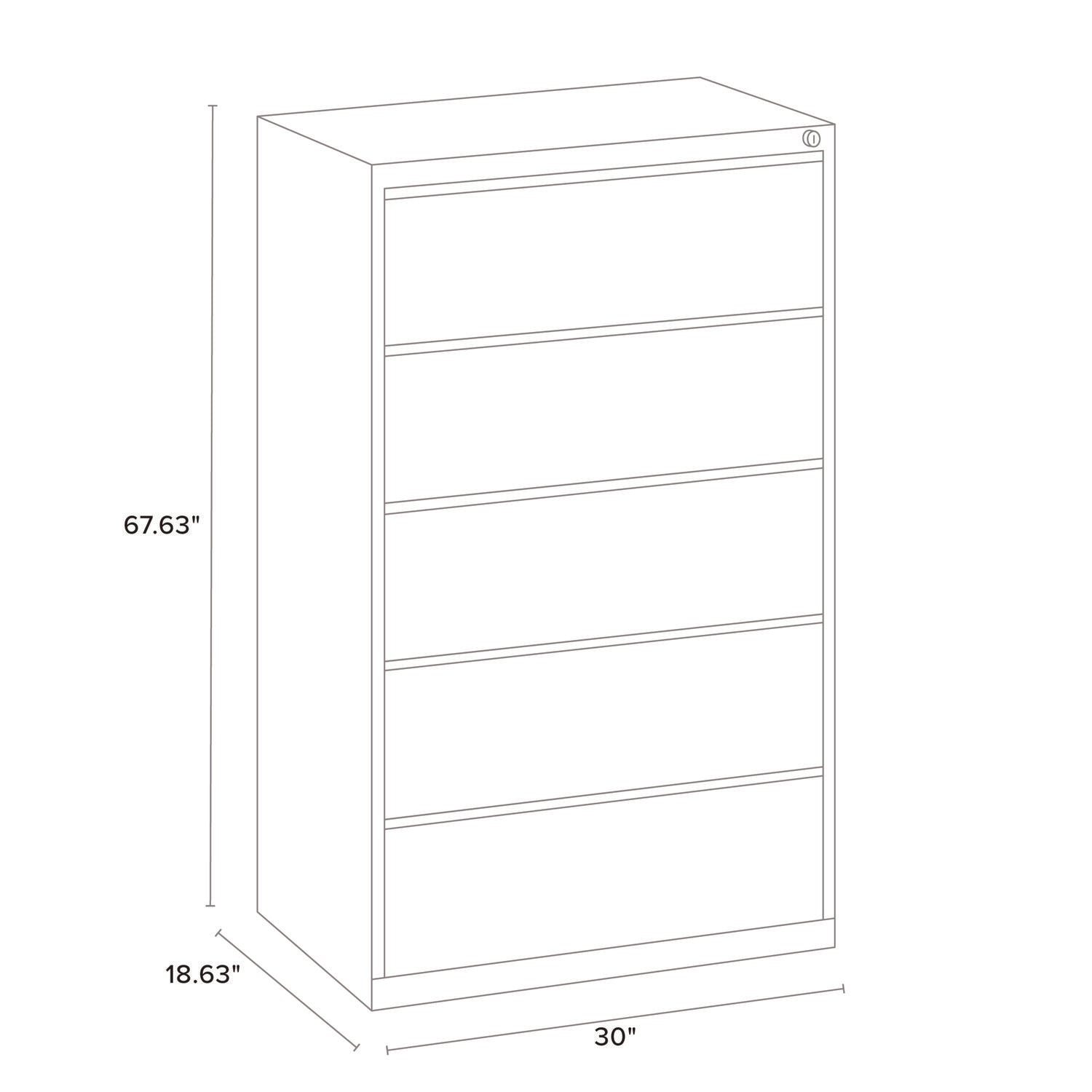 Lateral File, 5 Legal/Letter-Size File Drawers, Light Gray, 30" x 18.62" x 67.62" Alera® Flipcost