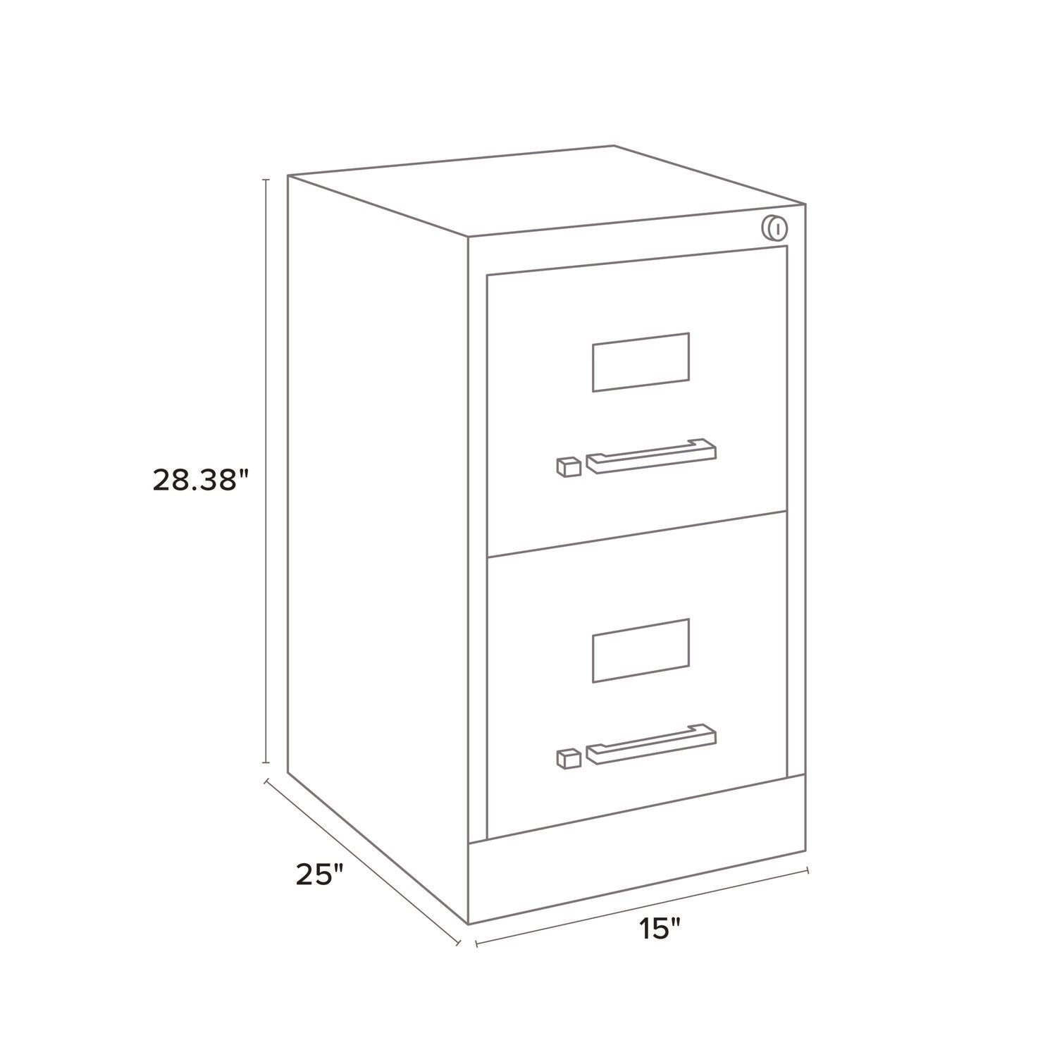 Two-Drawer Economy Vertical File, 2 Letter-Size File Drawers, Light Gray, 15" x 25" x 28.38" Alera® Flipcost