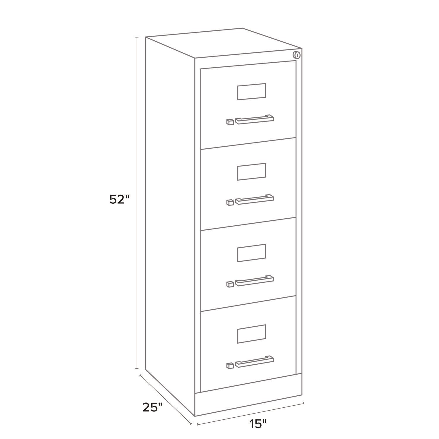 Economy Vertical File, 4 Letter-Size File Drawers, Light Gray, 15" x 25" x 52" Alera® Flipcost