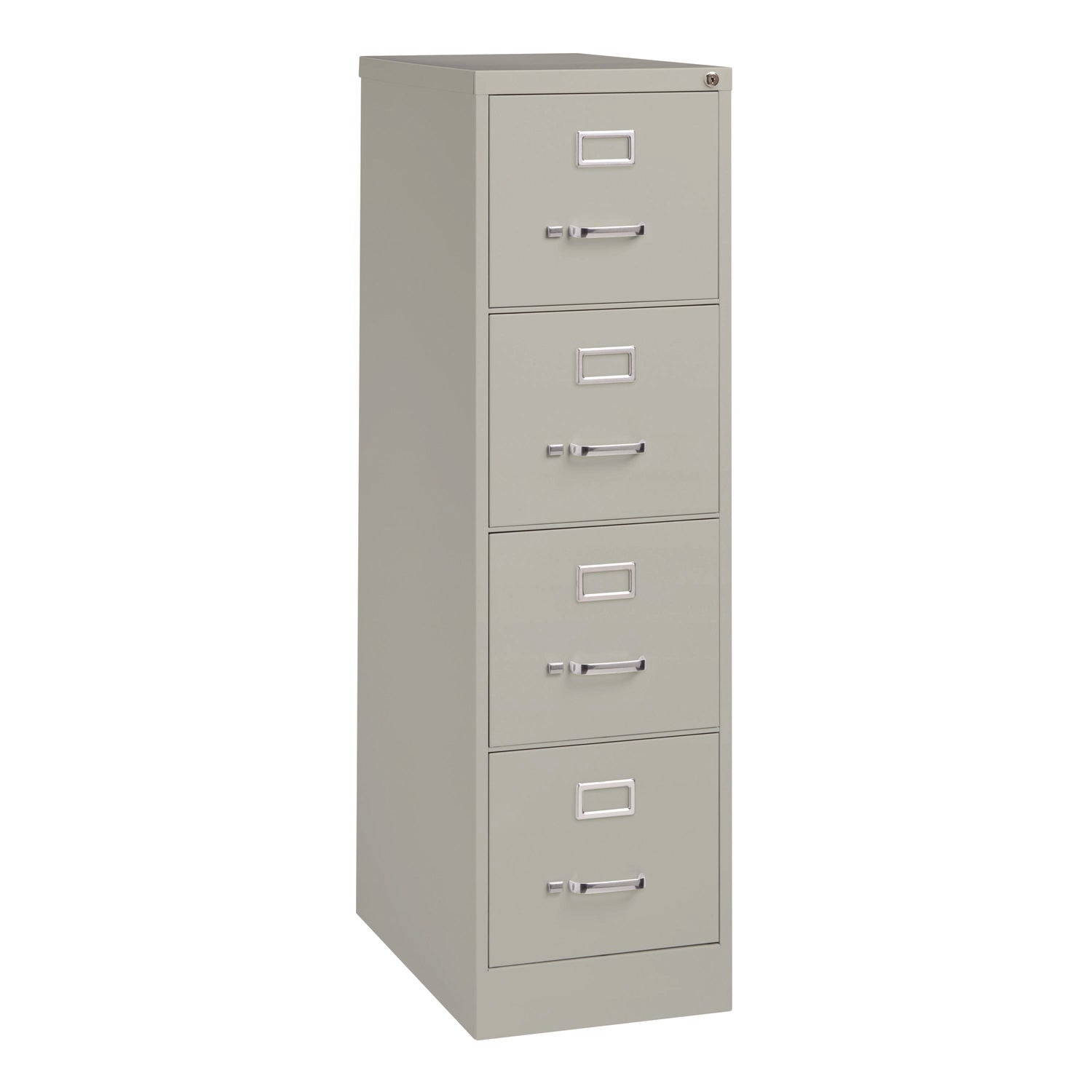 Economy Vertical File, 4 Letter-Size File Drawers, Light Gray, 15" x 25" x 52"