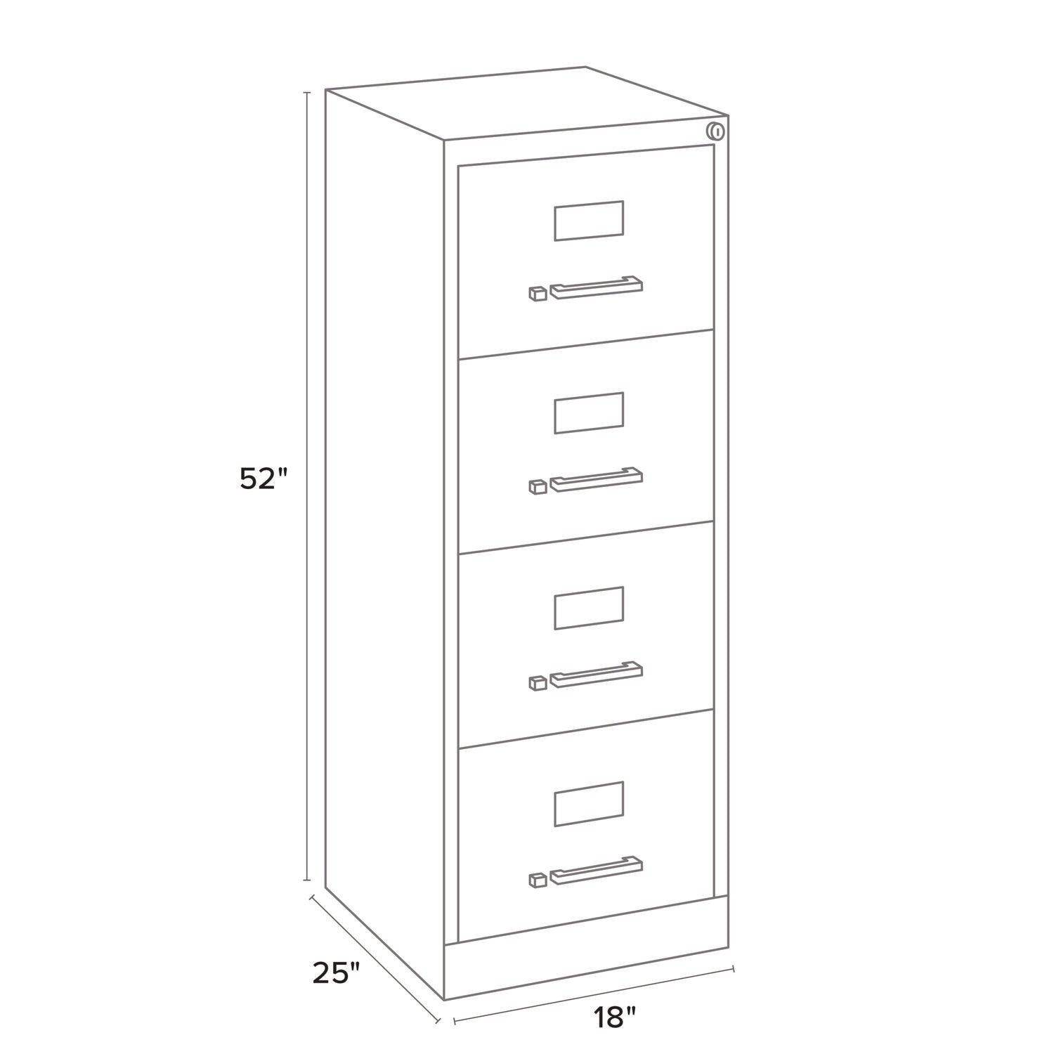 Economy Vertical File, 4 Legal-Size File Drawers, Light Gray, 18" x 25" x 52" Alera® Flipcost