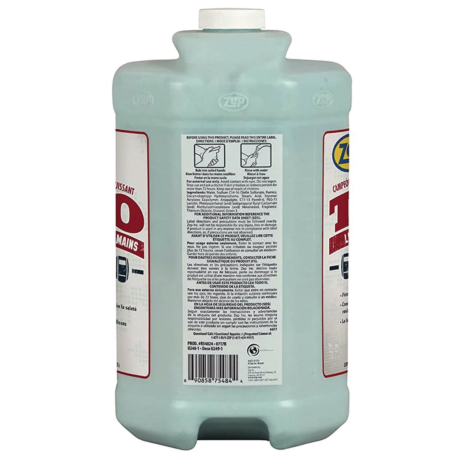 Zep® TKO Hand Cleaner, Lemon Lime Scent, 1 gal Bottle, 4/Carton