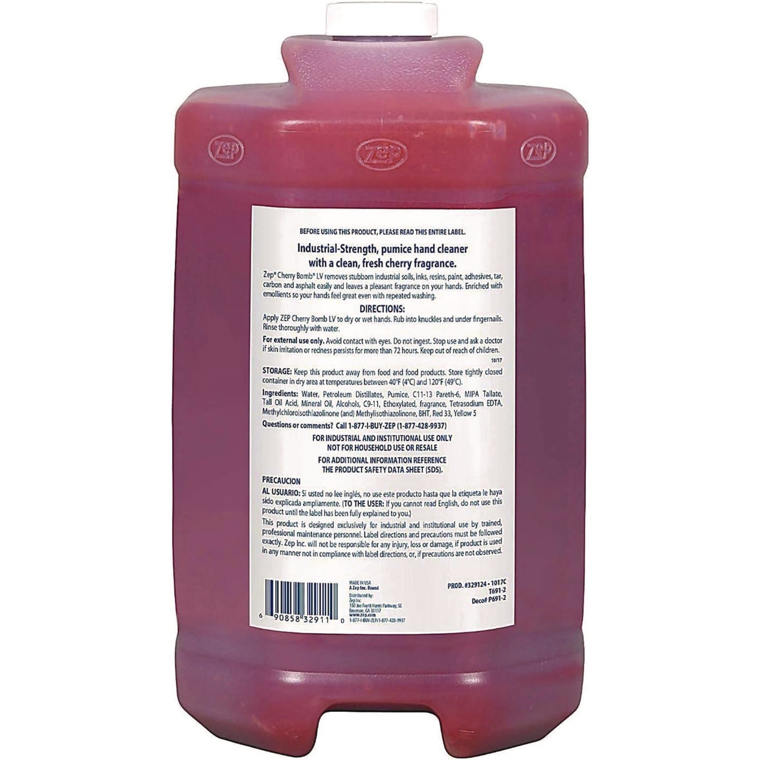 Cherry Bomb Hand Cleaner Refill, Cherry Scent, 1 gal, 4/Carton Zep® Flipcost